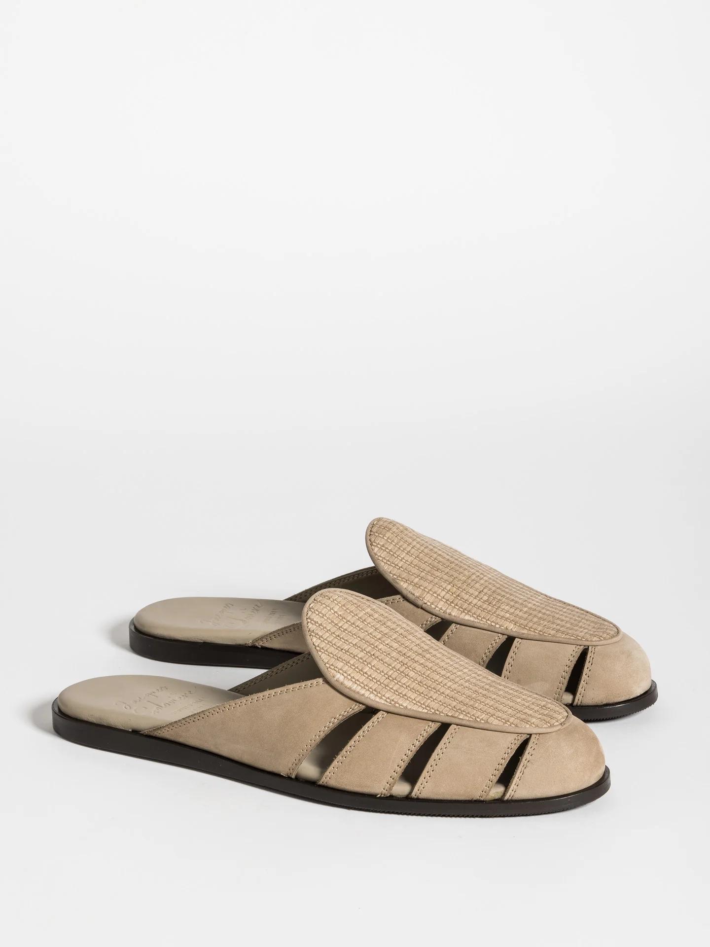 CAPRI MULE RAFFIA TAUPE