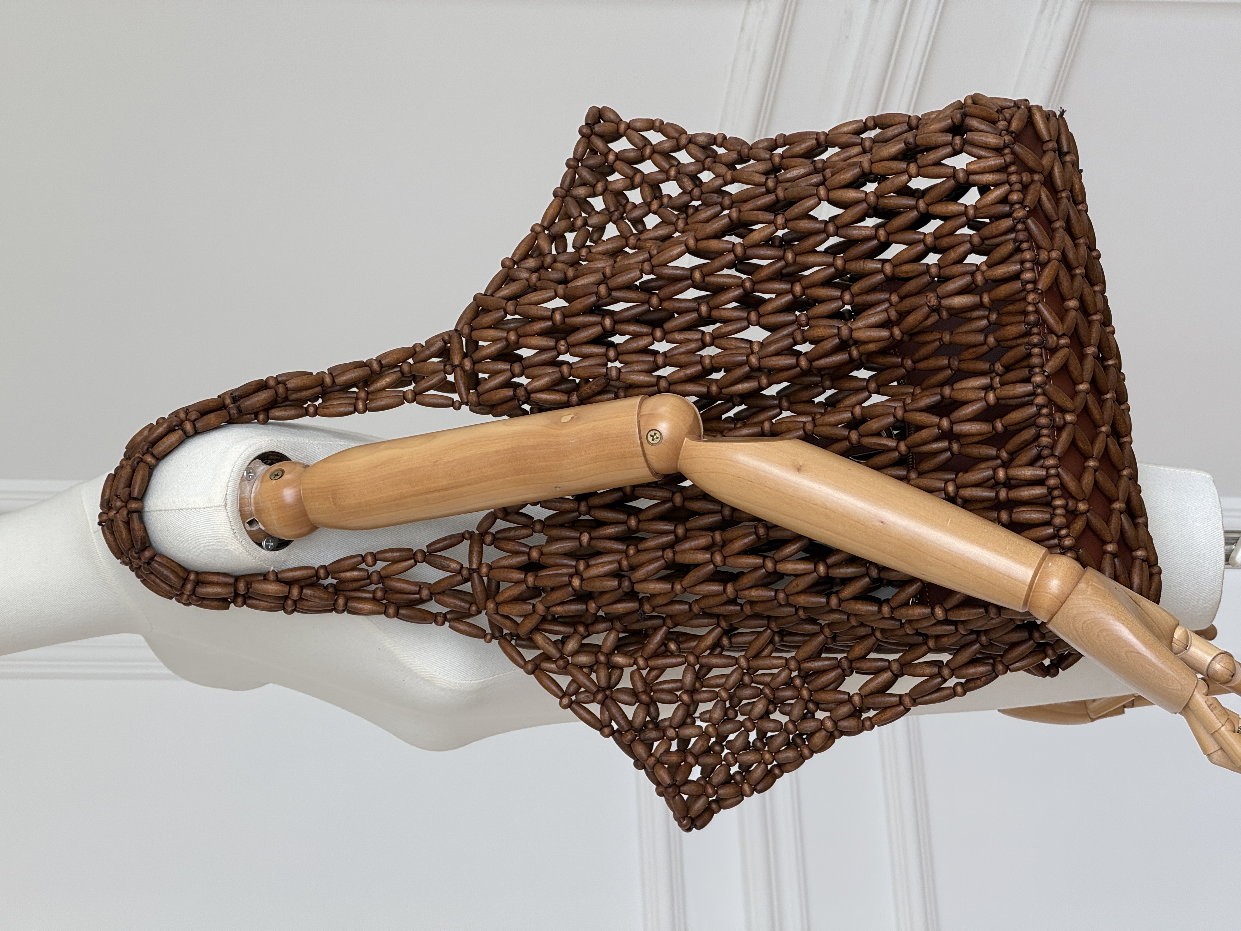 Saint Laurent Icare Beaded Wood Tote