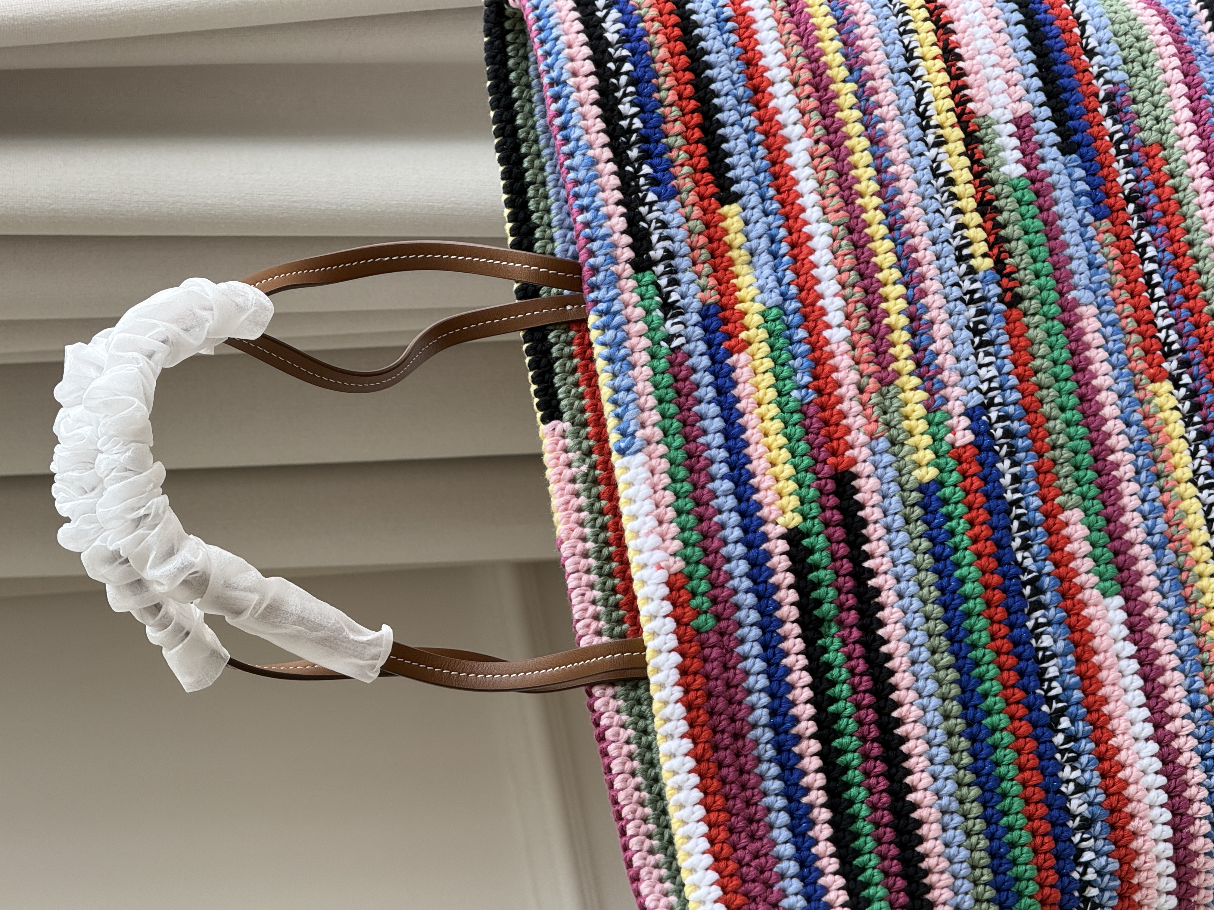 Miu Miu Rainbow Crochet Tote Bag