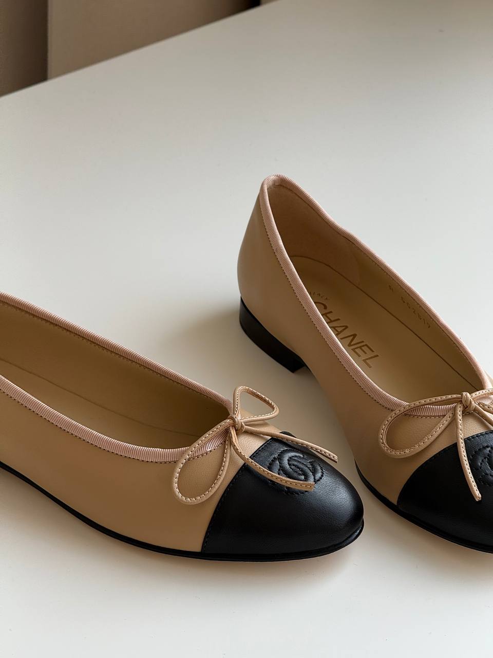 CHANEL Classic Two-Tone Ballet Flats