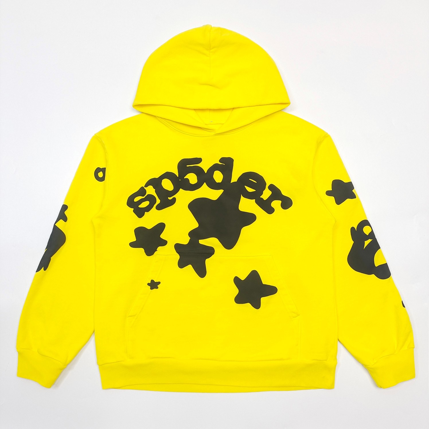 1:1 Best Quality Black Puff Star Logo Hoodie Yellow