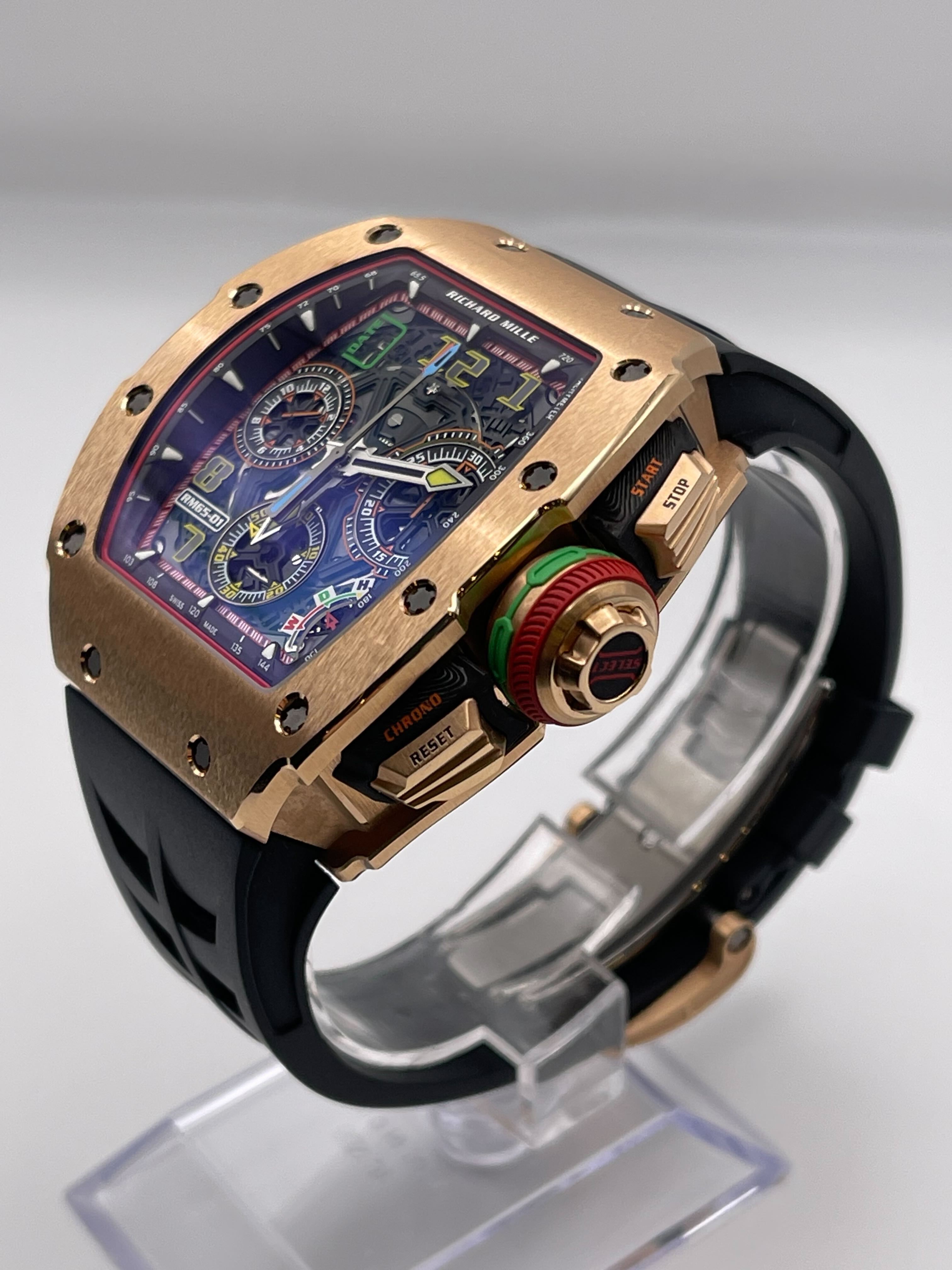 Richard Mille Automatic Winding Chronograph Full Rose Gold RM65-01【1:1 Replica】