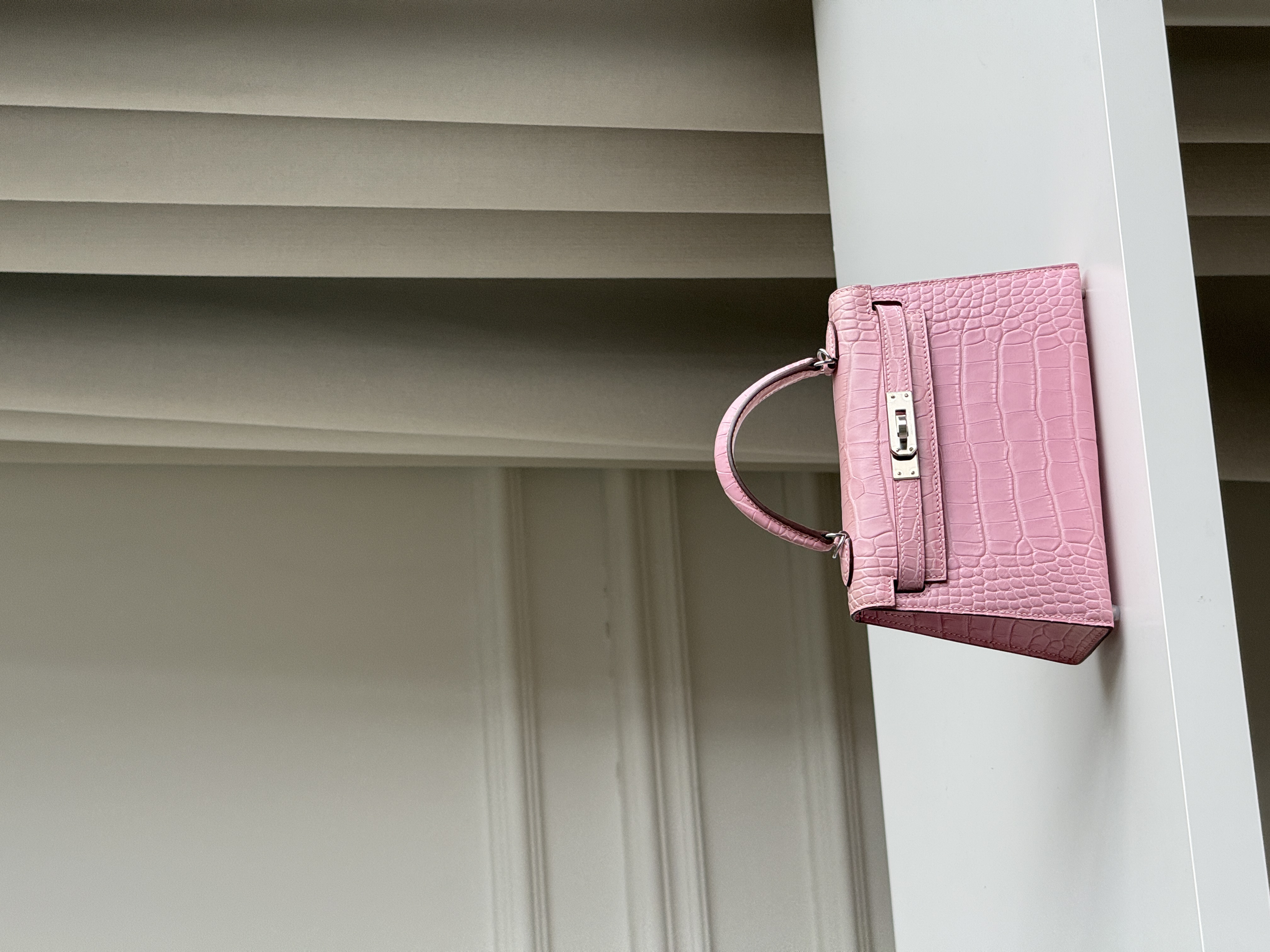 Hermès Matte Alligator Pink Mini Kelly II Handbag