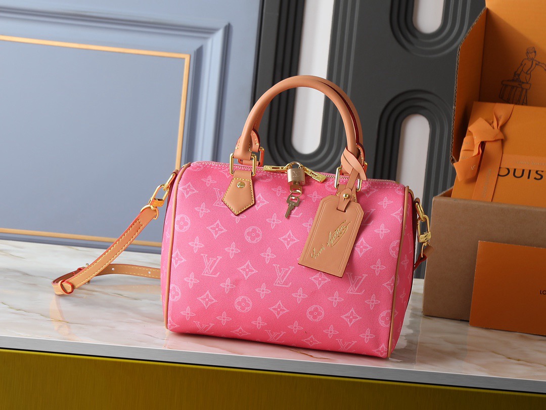 LV Speedy Bandoulière 25 Monogram Anniversary Canvas Bag Red