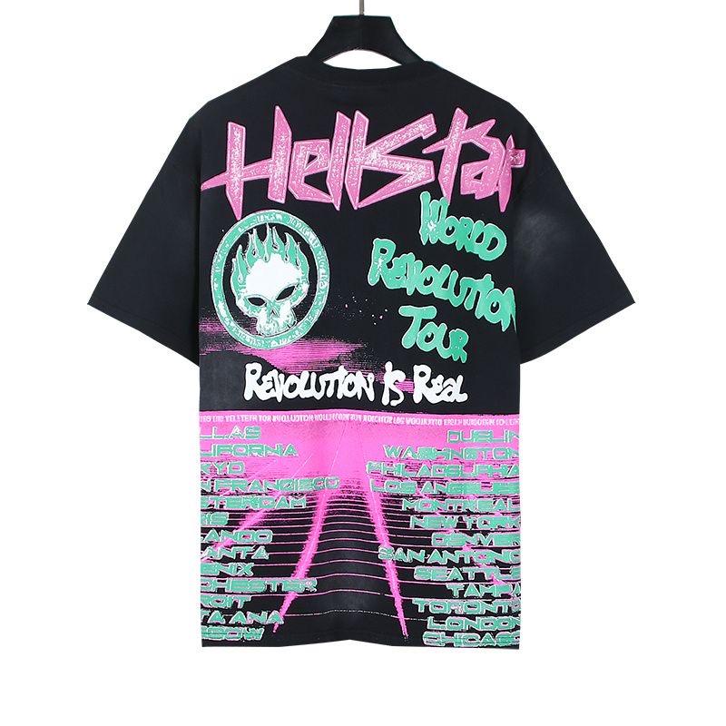 Hellstar Pink Print Tee Black Color
