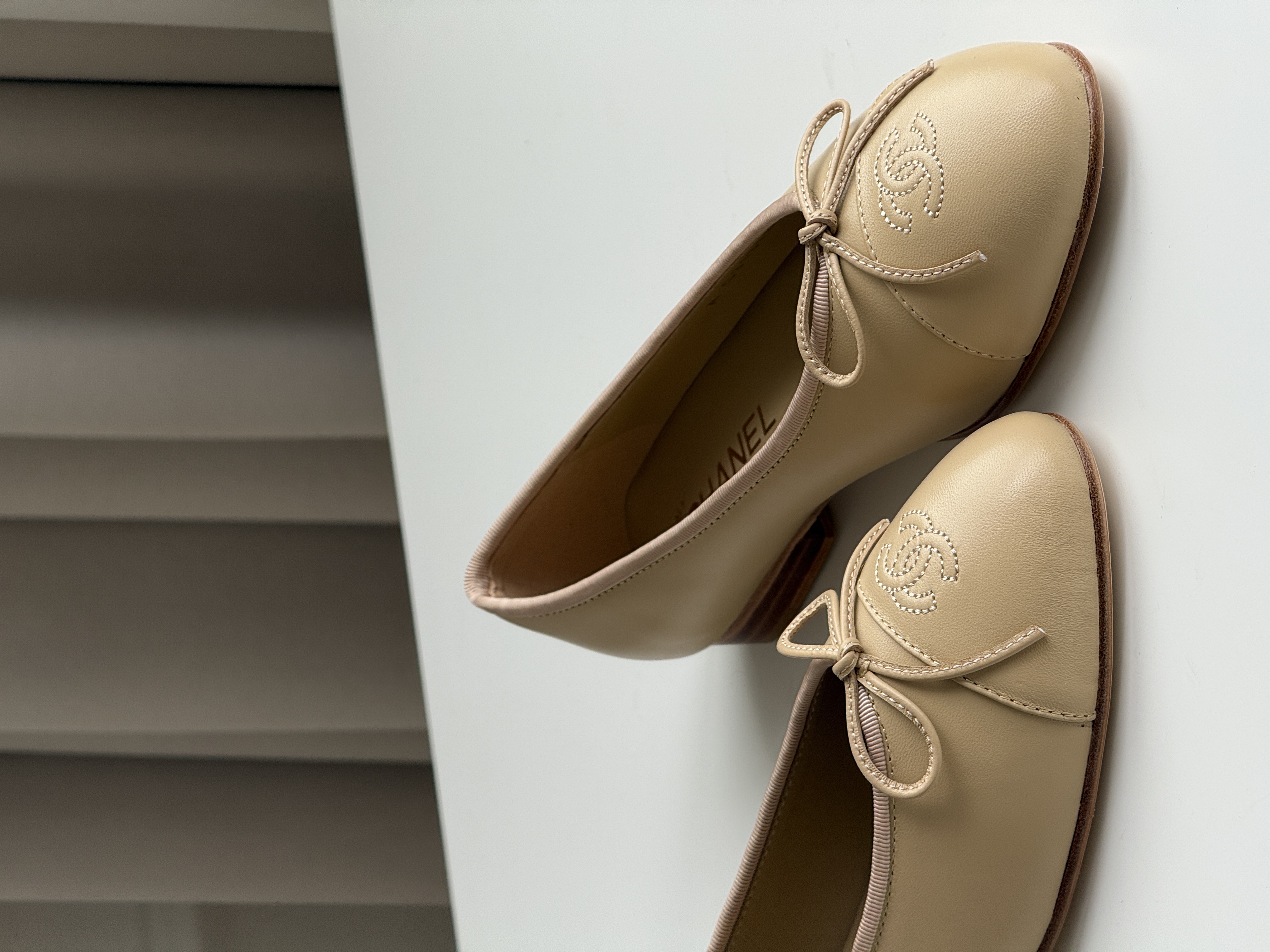 Chanel Classic CC Logo Bow Ballet Flats