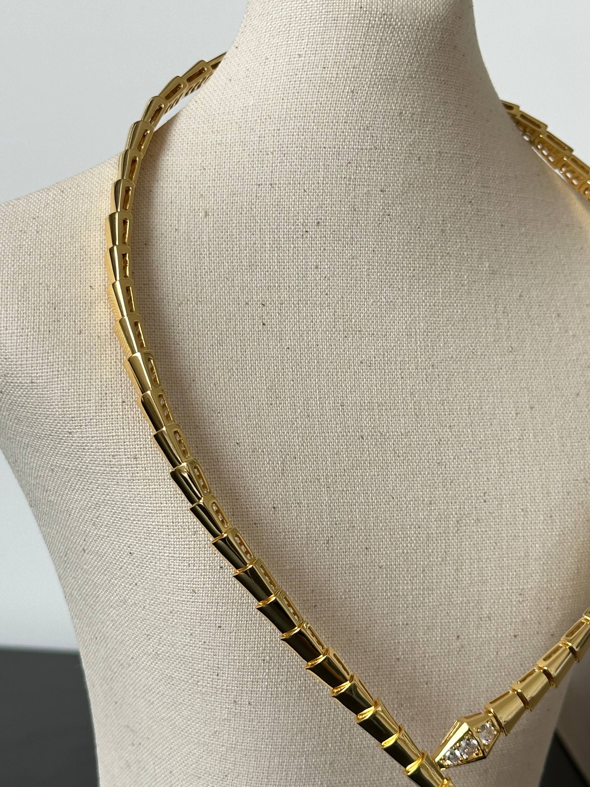 Bvlgari Serpenti Viper Yellow Gold Diamond Choker Necklace