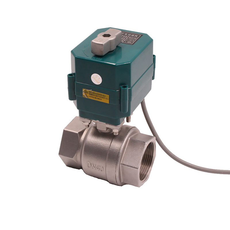 DN15-50 Full Bore Motorized Ball Valve With Manual Switch 304 Stainless Steel High Torque 2/3 Wire Electric Ball Valve AC/DC 220V 24V 12V