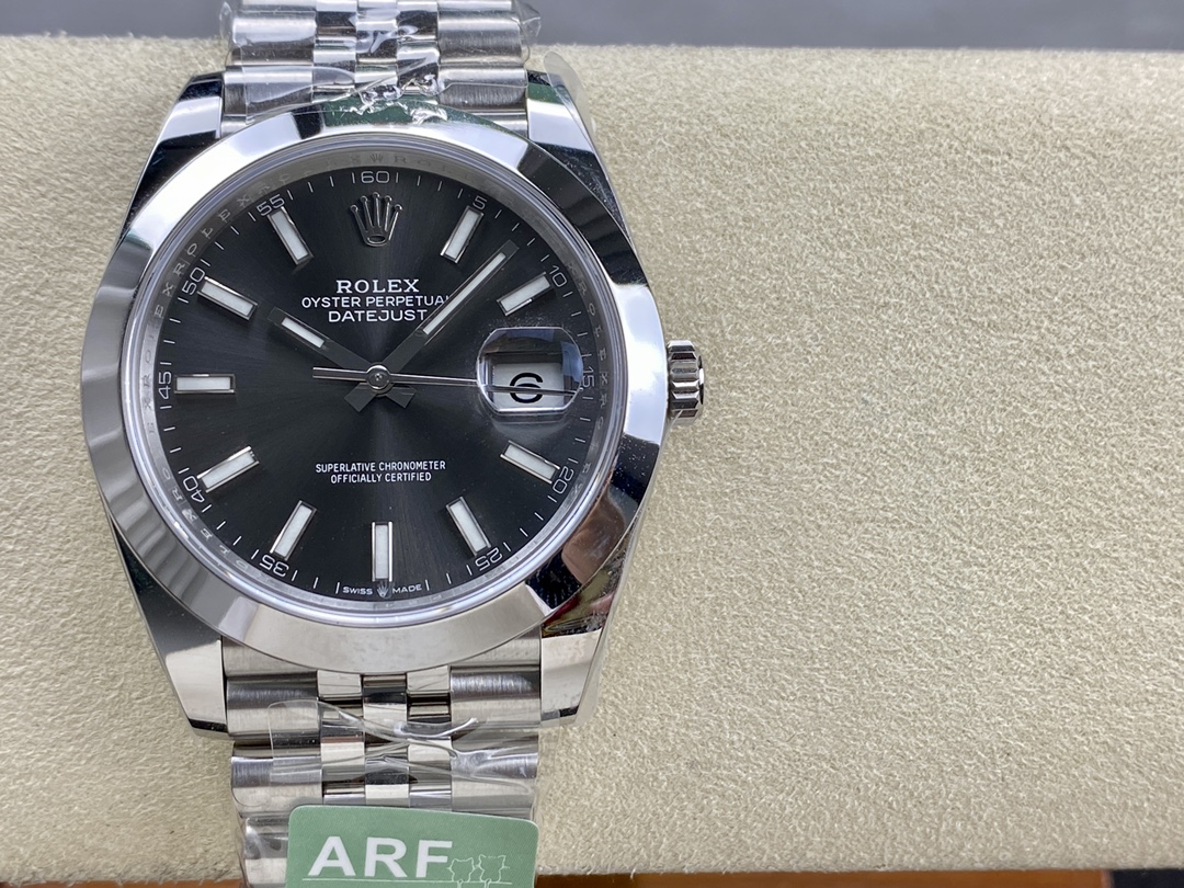 Rolex Datejust 41 Stainless Steel Grey Dial Jubilee Band M126300 0008 Men's Watch