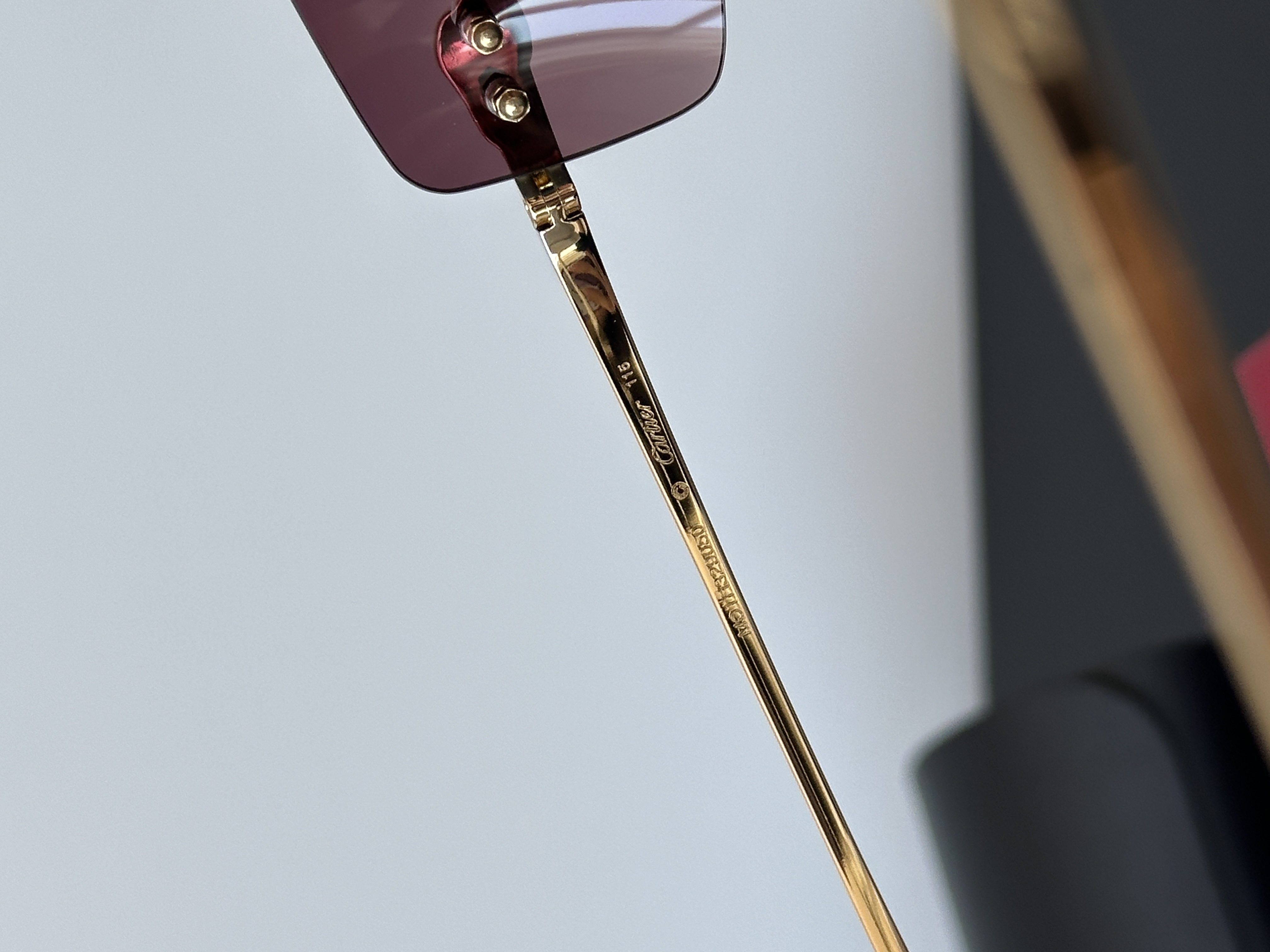 Cartier Panthère de Cartier Rimless Sunglasses with Panther Motif