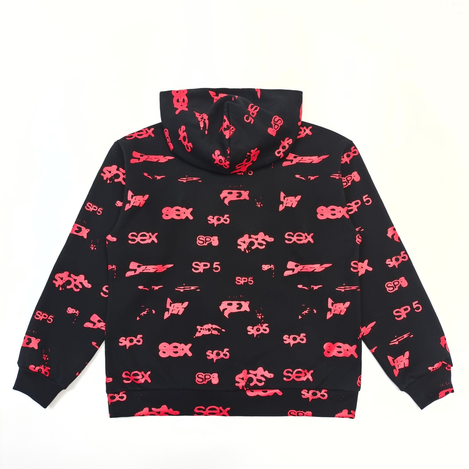 1:1 Best Quality Full Print Red Logo Hoodie