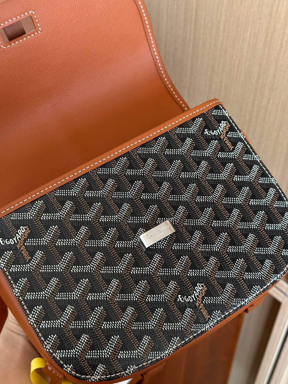 Goyard Black Goyardine Canvas Flap Crossbody Messenger Bag