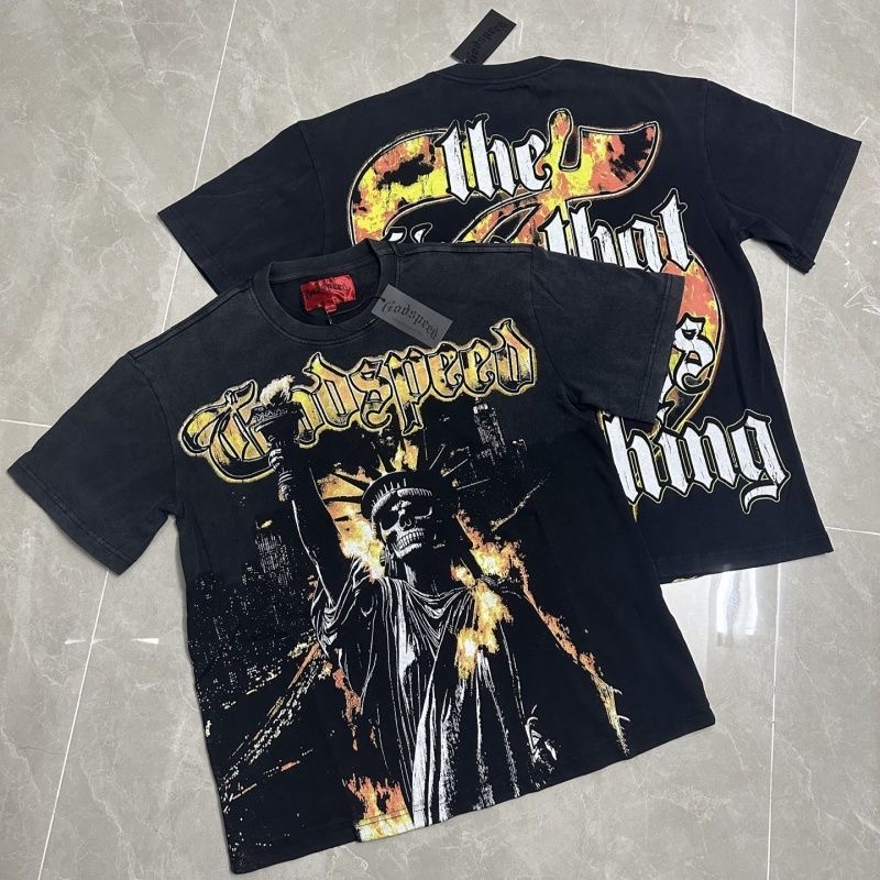Godspeed Fire Statue of Liberty Tee Black