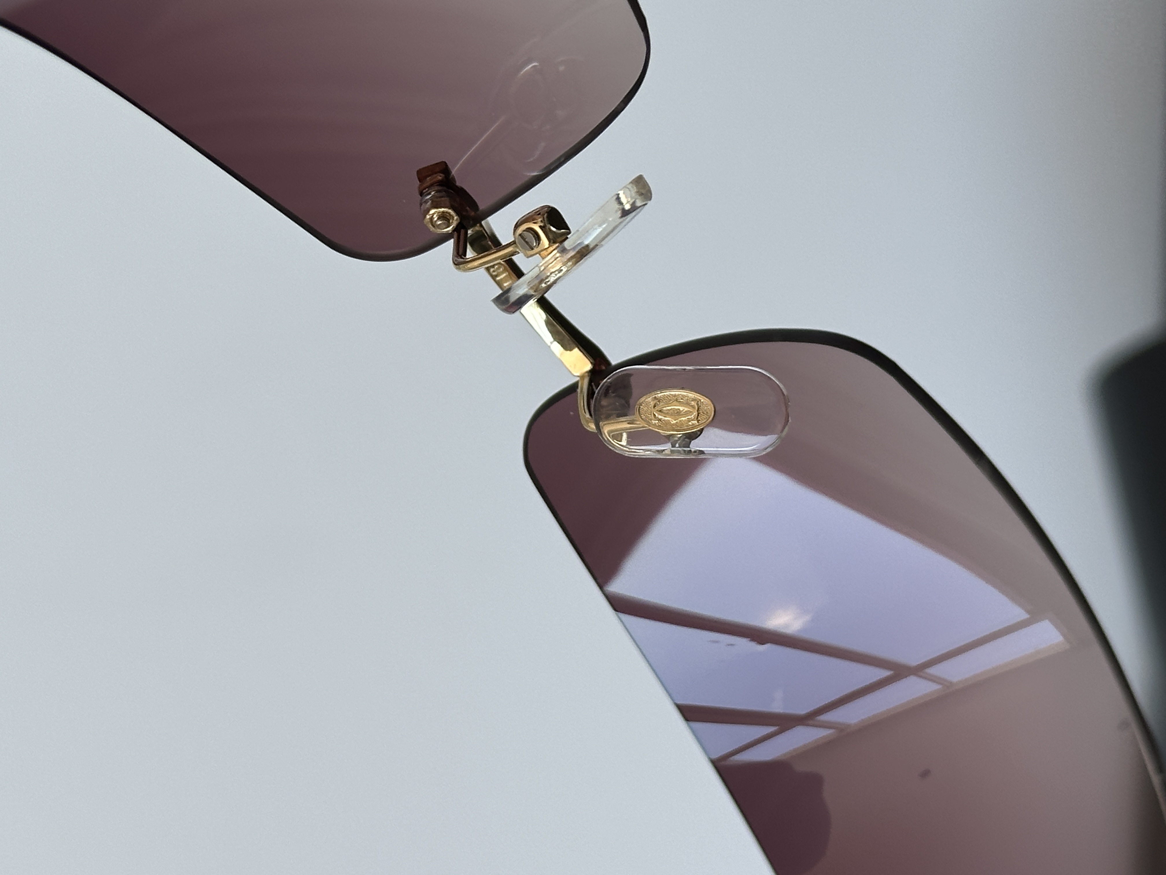 Cartier Panthère de Cartier Rimless Sunglasses with Panther Motif