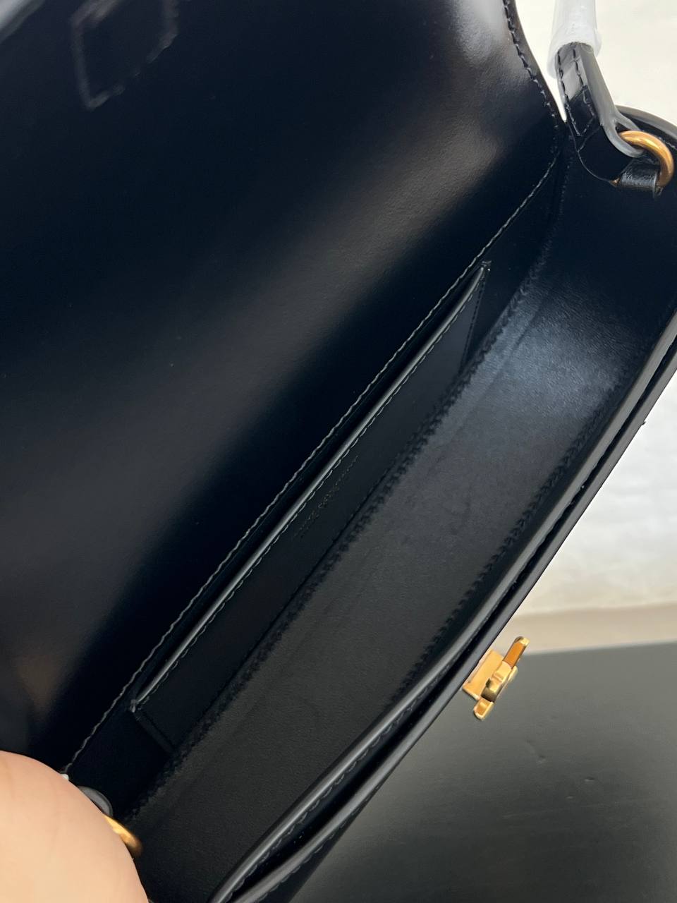YSL Saint Laurent Black Smooth Leather Mini Saddle Bag