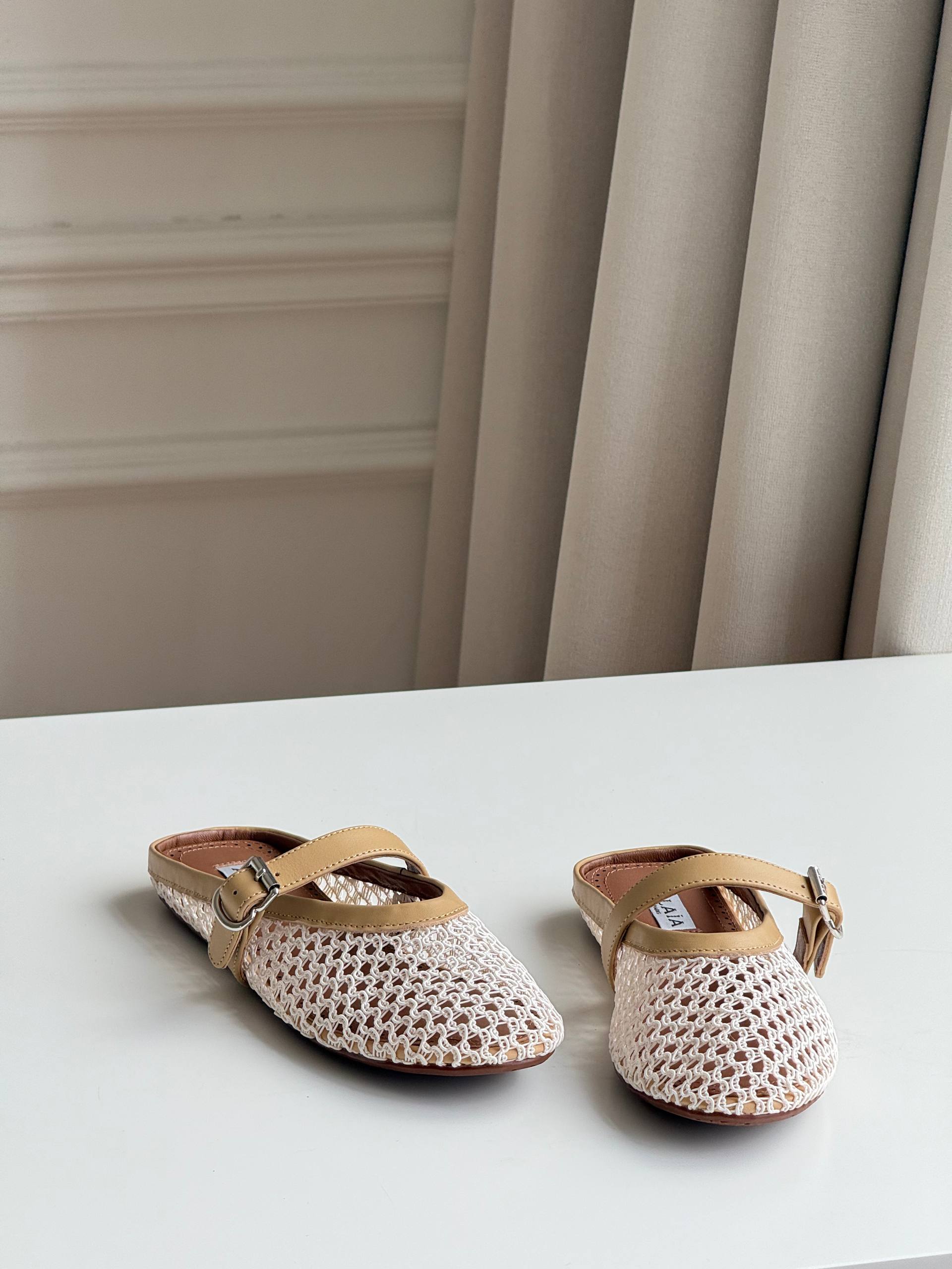 Crochet Mary Jane Flat Mule Sandals