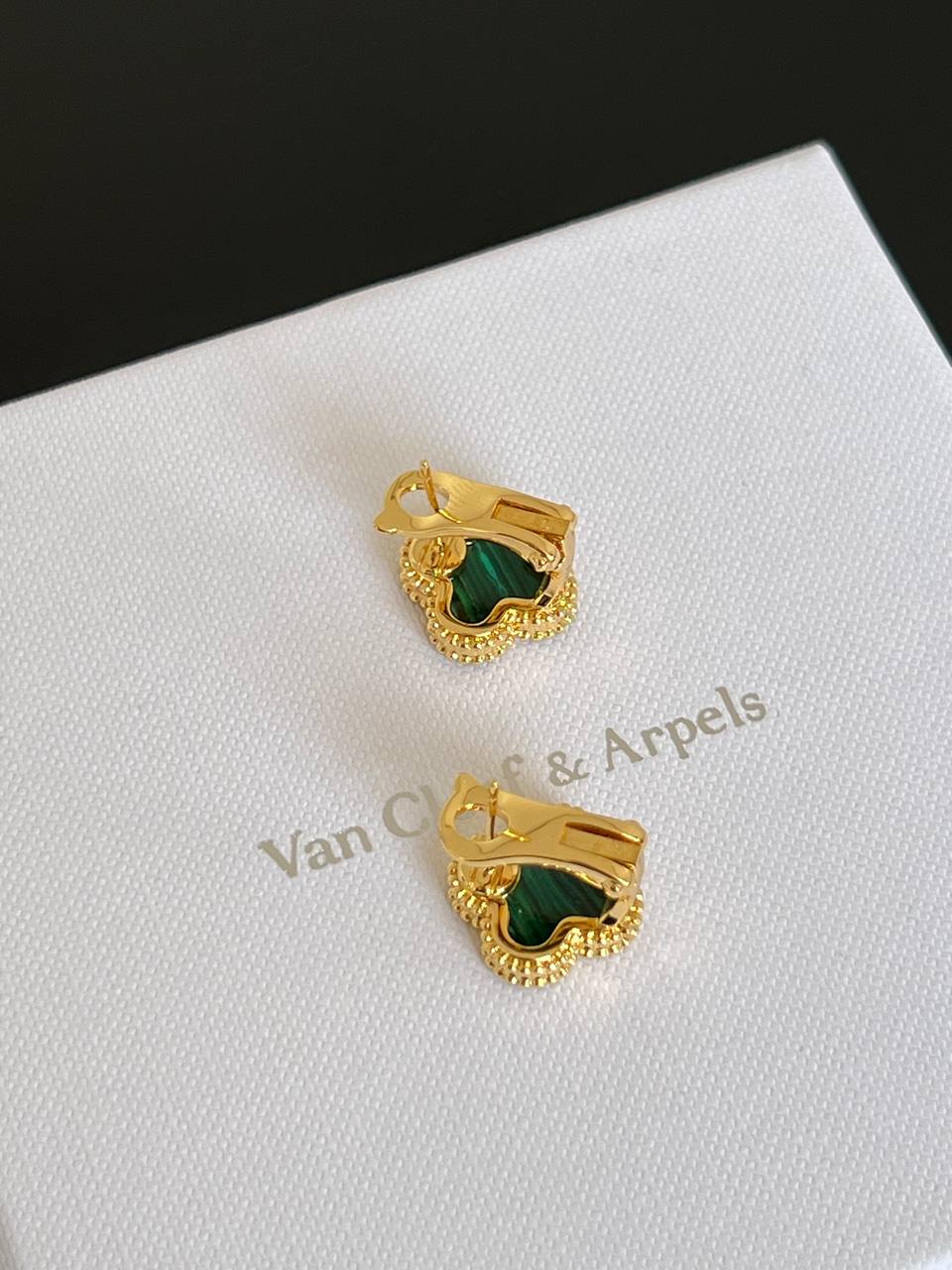 Van Cleef & Arpels Classic Malachite Four Leaf Clover Stud Earrings