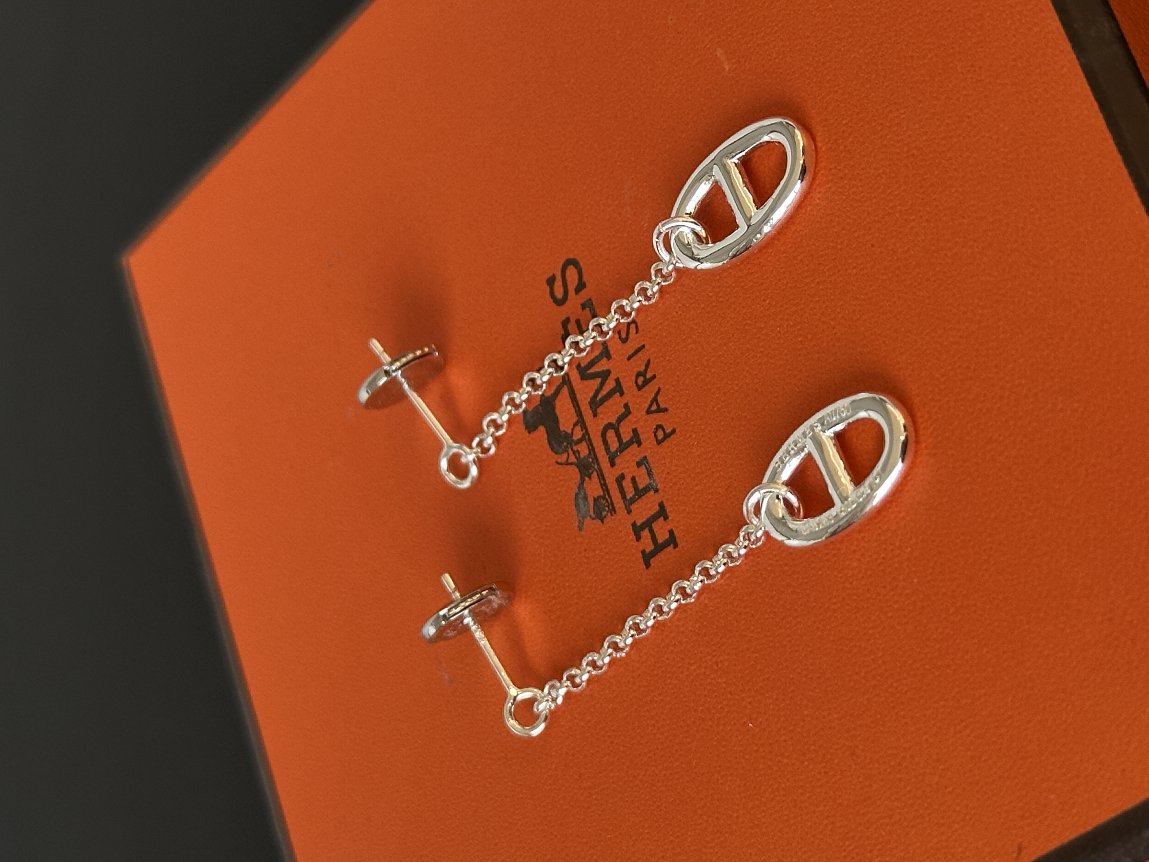 HERMES Chaine d'Ancre Chain Drop Earrings