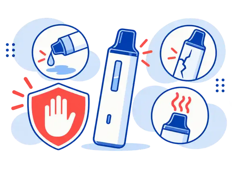 Leaks, Damage and Unusual Heat: When to Stop Using a Product — OZ Vape Direct guide