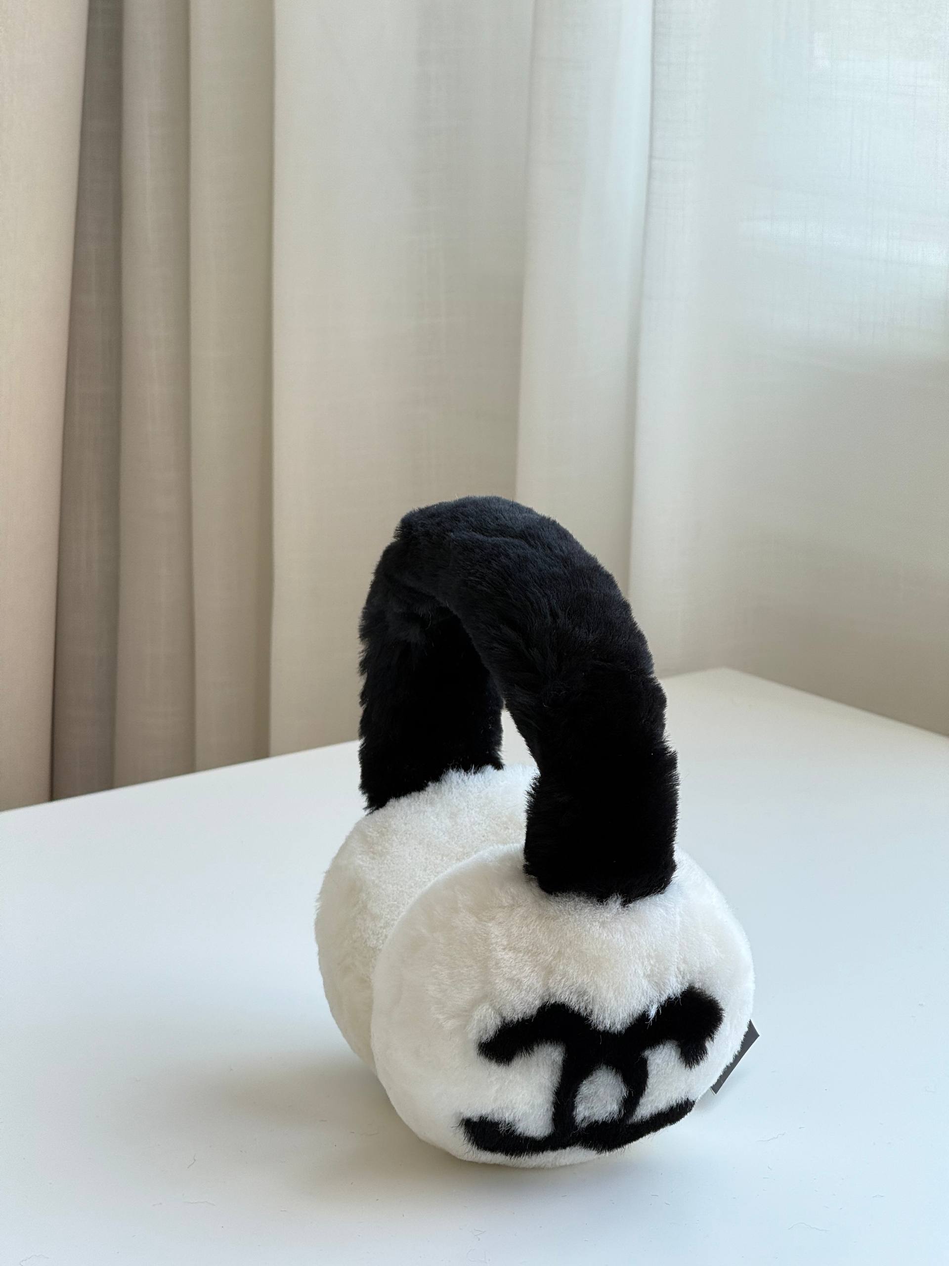 Chanel CC Logo Shearling Earmuffs