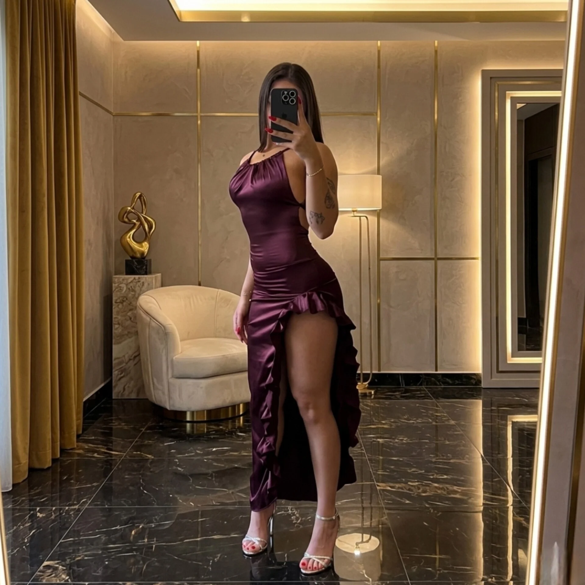Robe en Satin Noir 