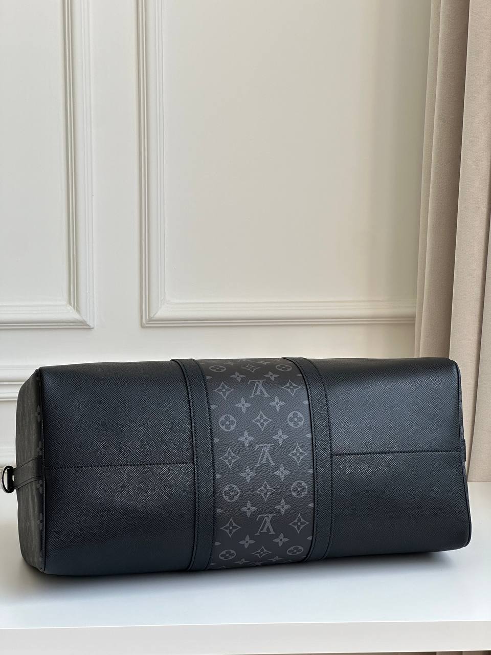Louis Vuitton Taiga Leather Mix Monogram Eclipse Keepall 50 Travel Duffle Bag