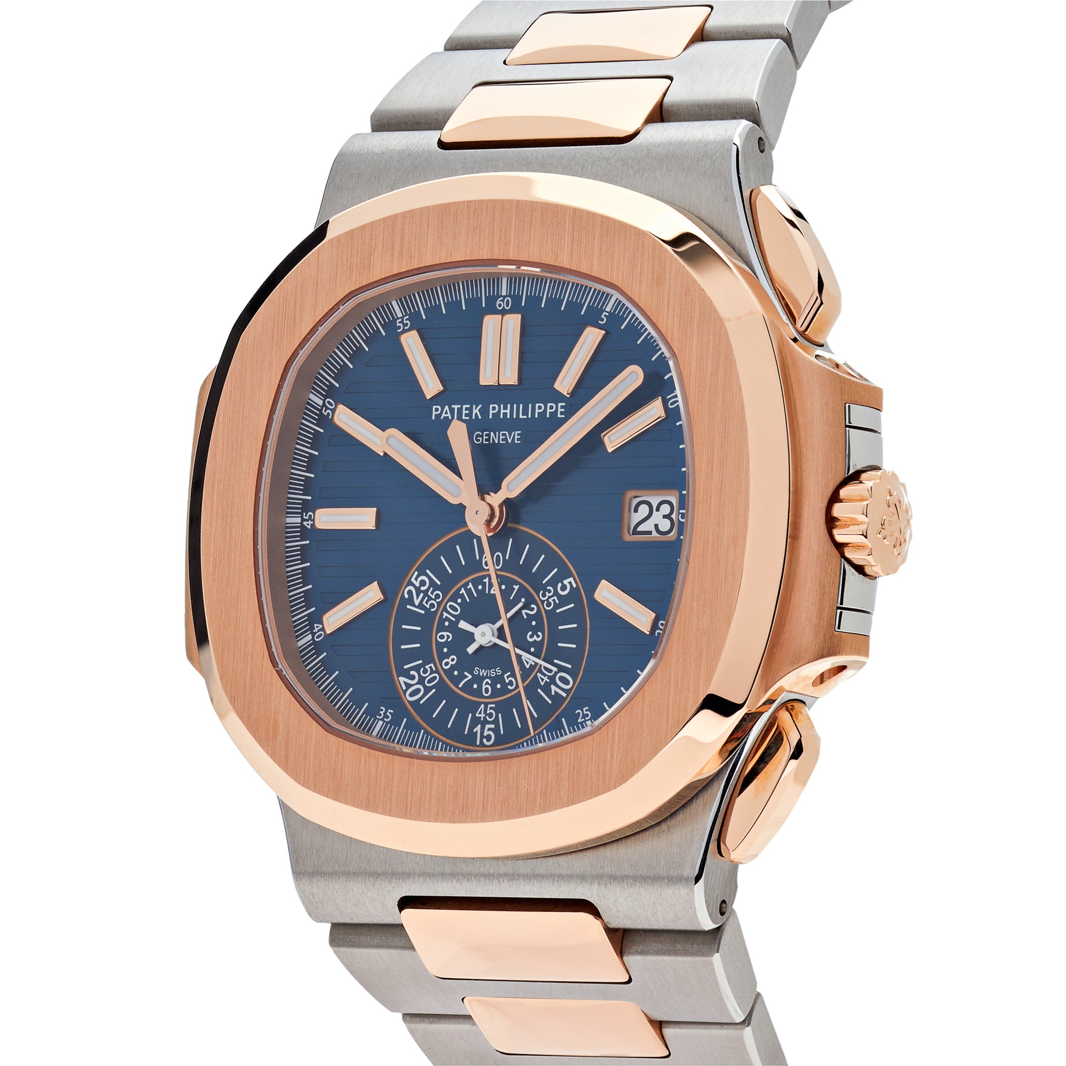 Patek Philippe Nautilus Chronograph Steel & Rose Gold Blue Dial 5980/1AR【1:1 Replica】