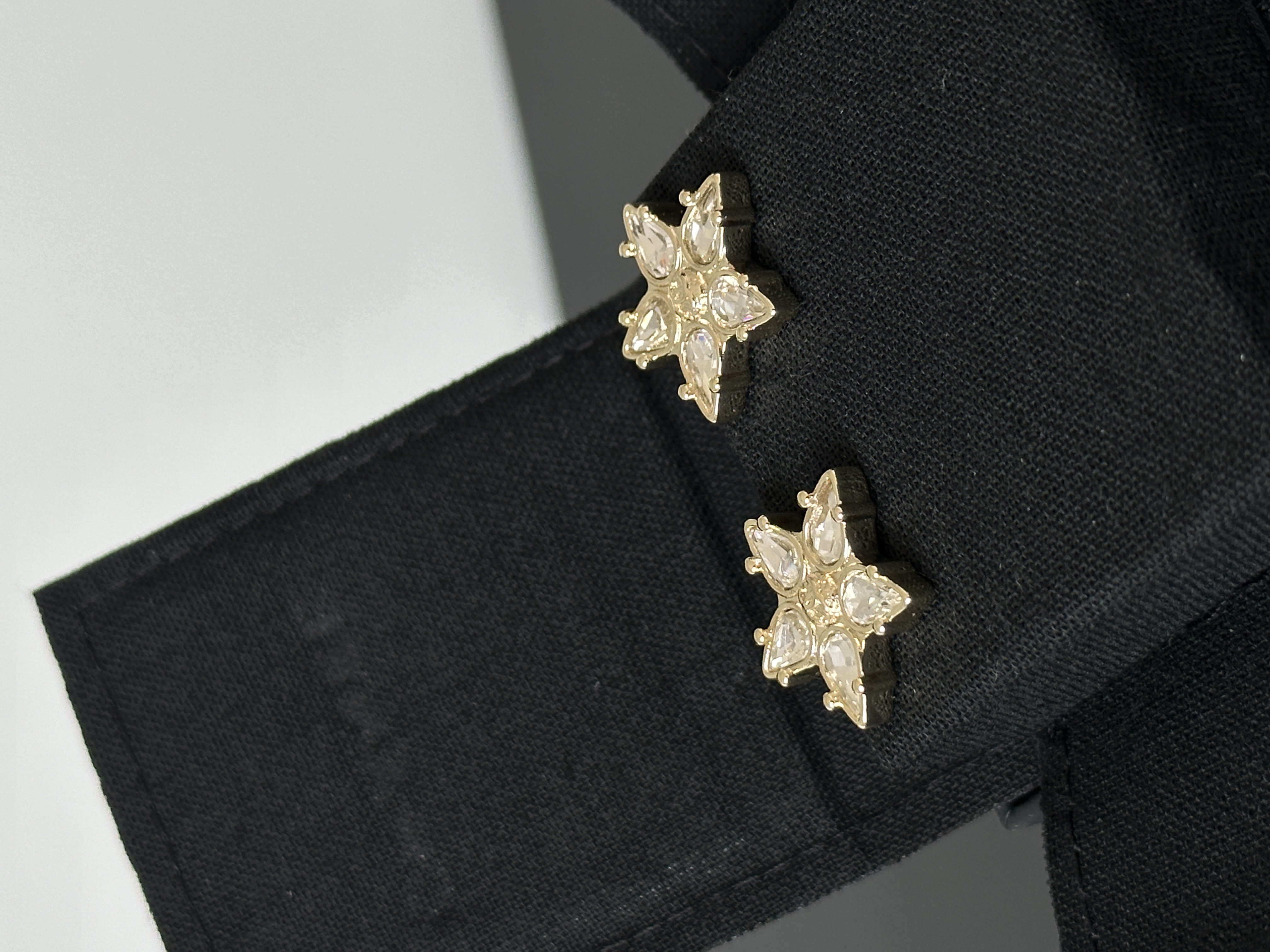 Chanel Gold-tone Star Crystal Stud Earrings