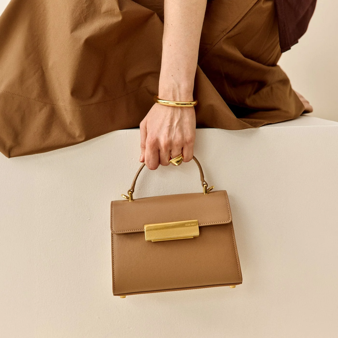 Mini Capucine - Cuir Box Taupe