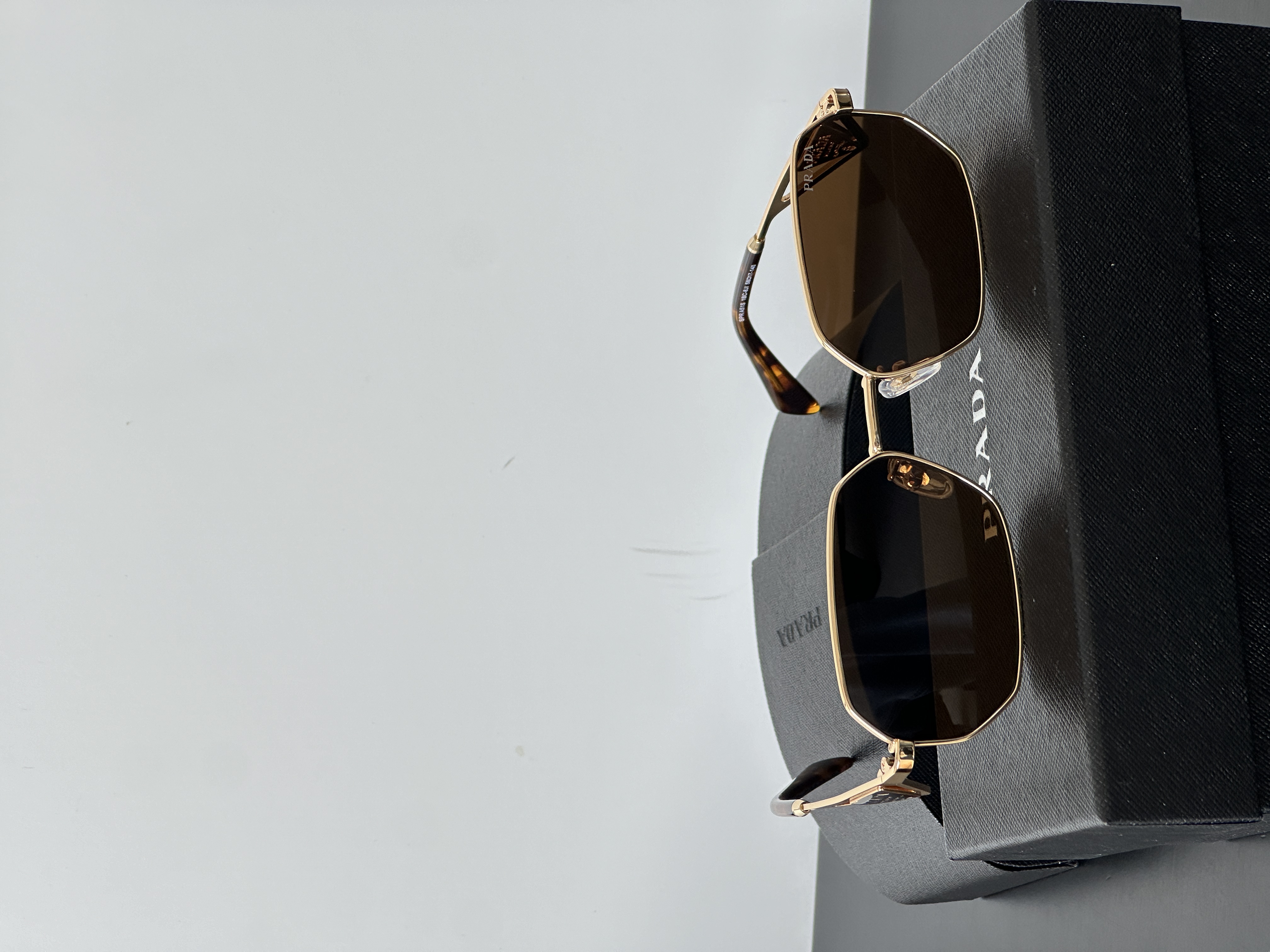 Prada PRA51S Polygonal Metal Frame Sunglasses