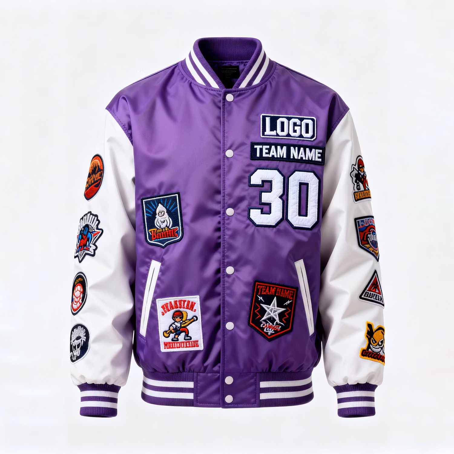 Wholesale Custom Varsity Letterman Jacket Buckle Design Windbreaker Men Oversize Vintage Winter Clothing Front Windproof