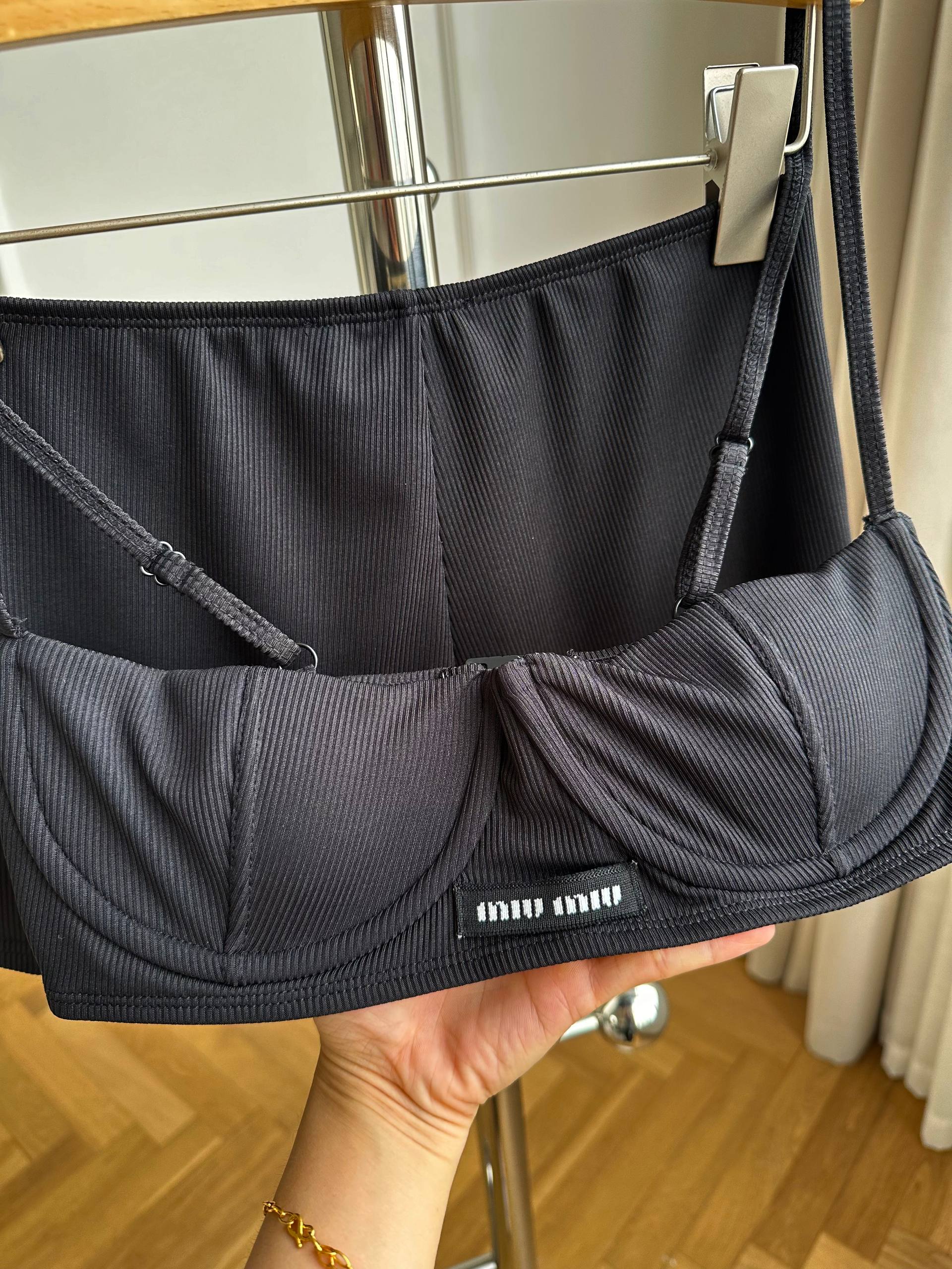 Miu Miu Ribbed Cami Top & Shorts Two-Piece Lingerie Set