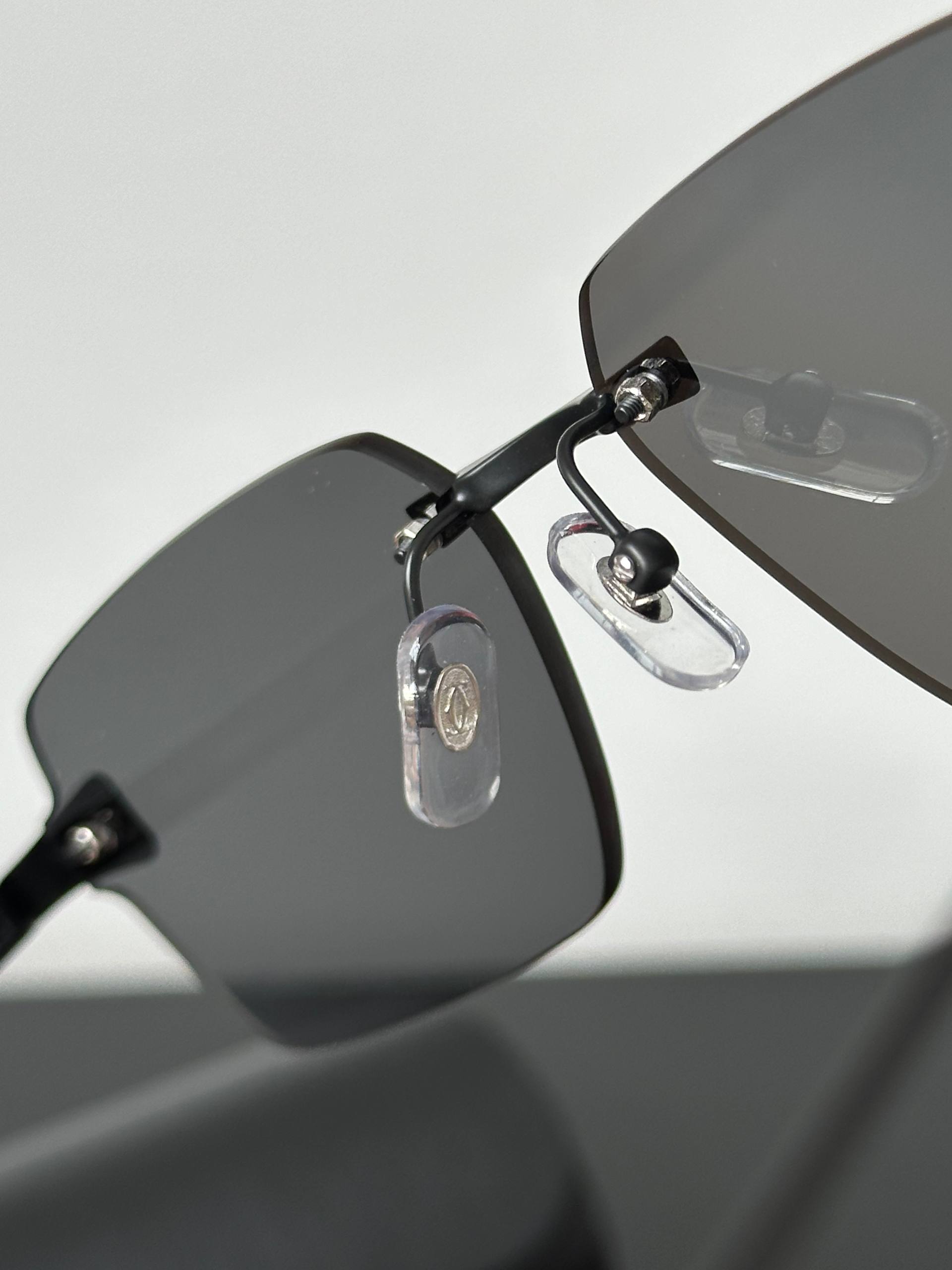 Cartier Rectangular Rimless Sunglasses
