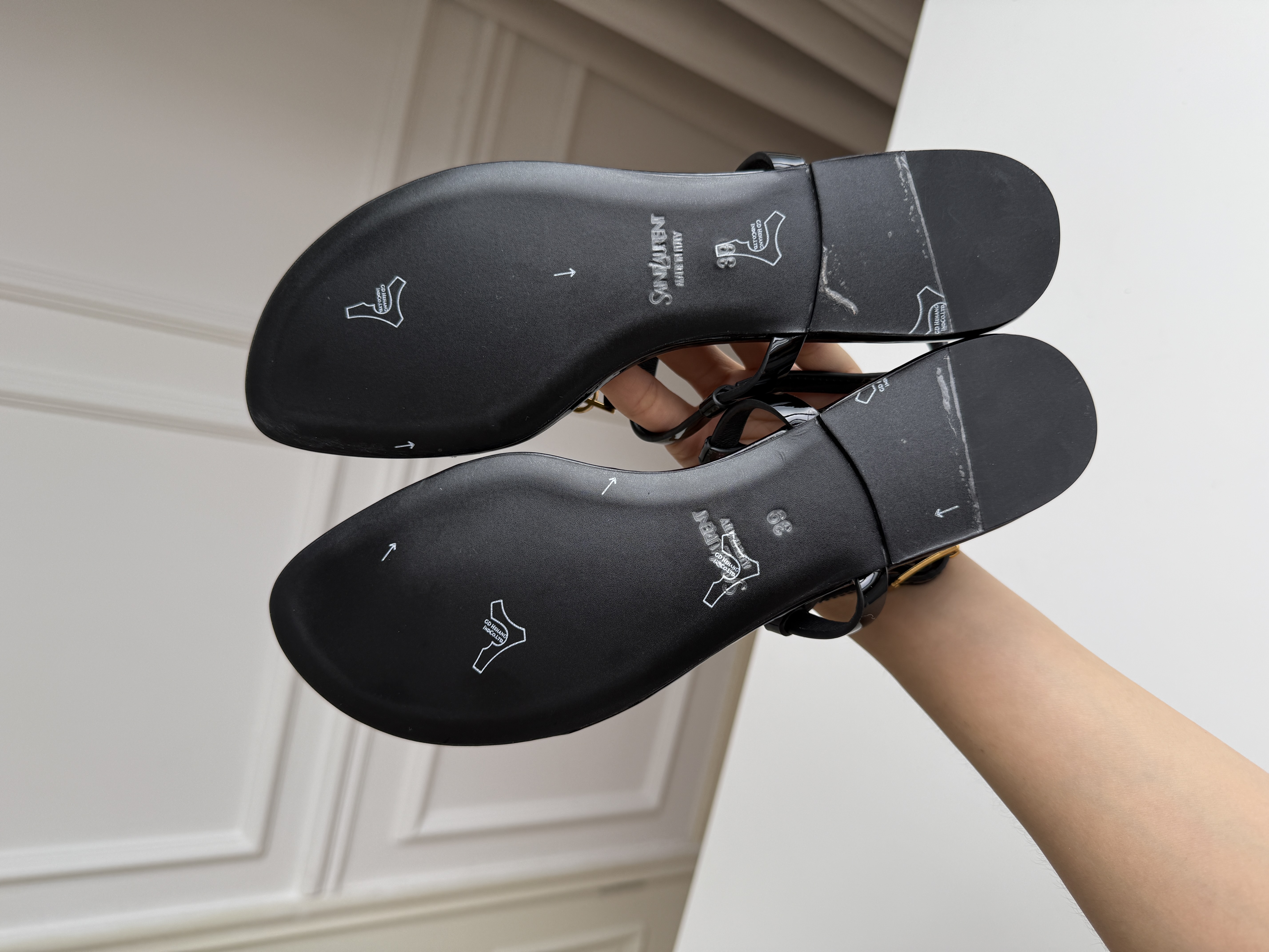 Saint Laurent Cassandra Thong Flat Sandals