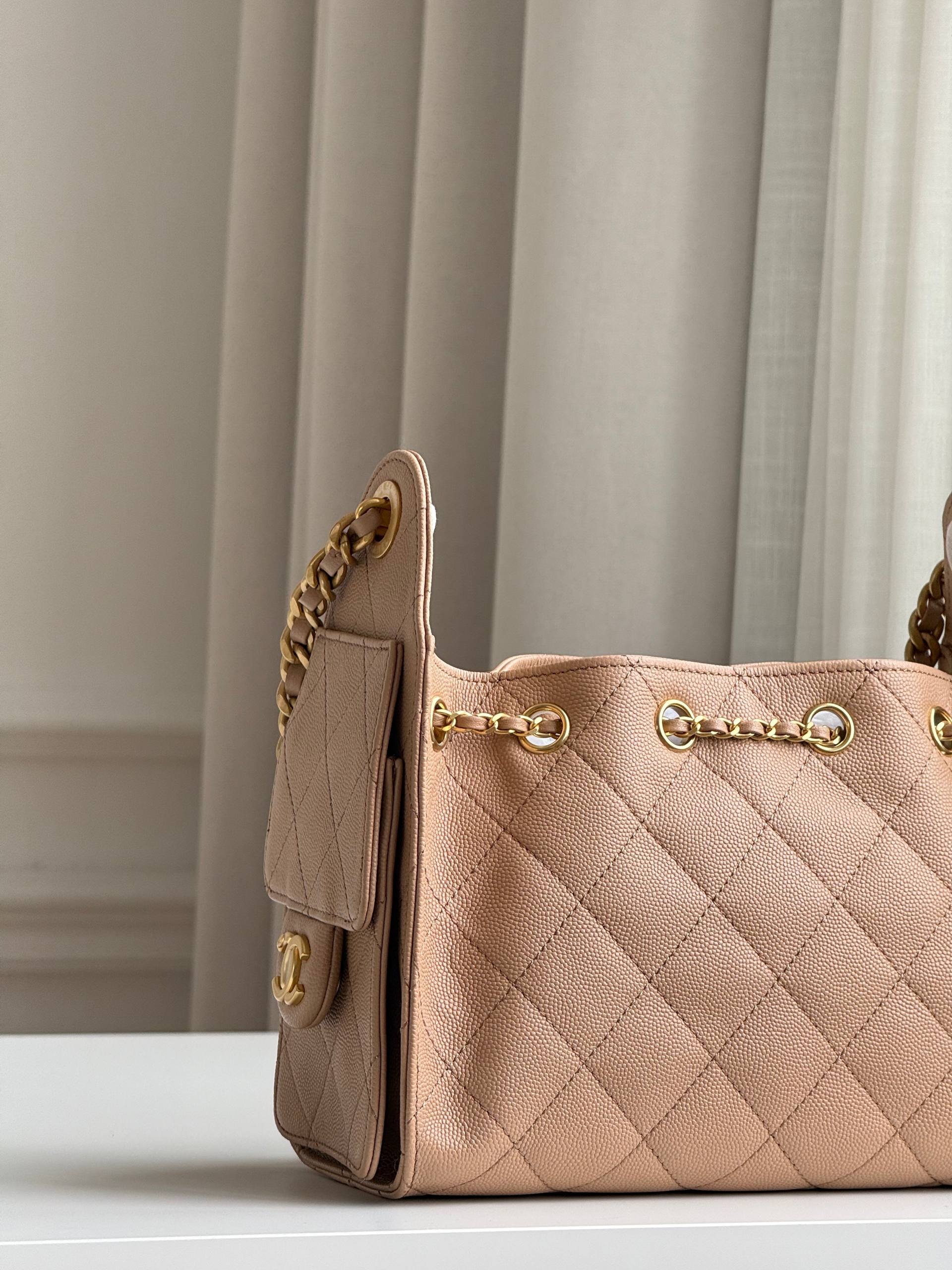 Chanel Caviar Quilted Bucket Bag with CC Turnlock