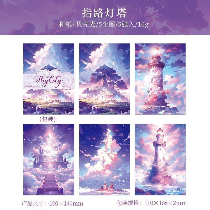 1024 shell light background material stickers sky city