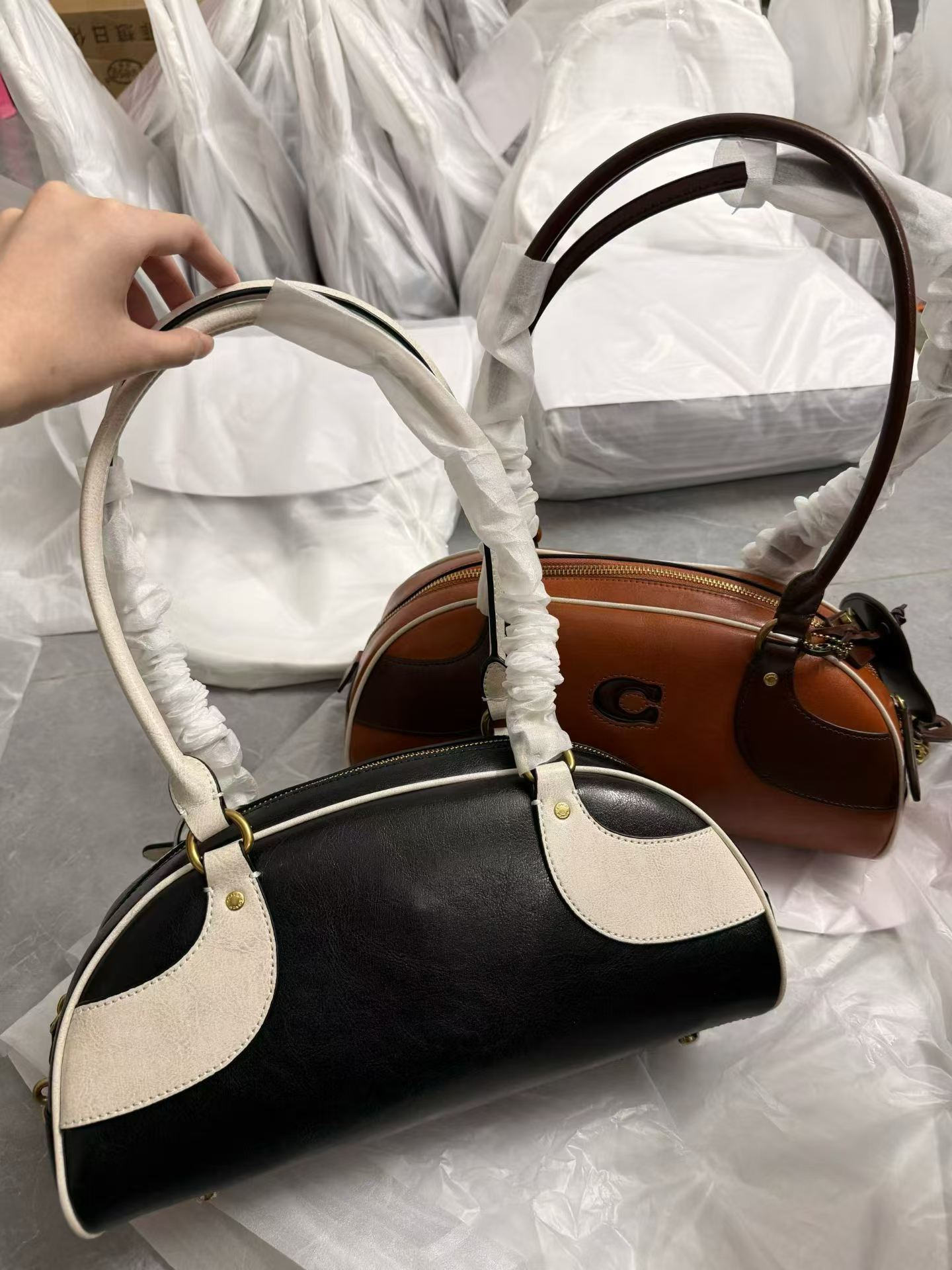 Women Handbag CDU49 Bowling Satchel Shoulder Bag