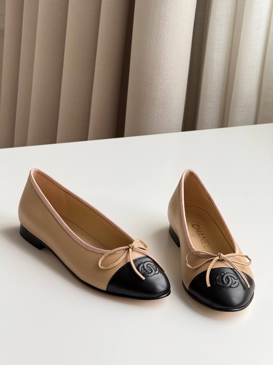 CHANEL Classic Cap-Toe Ballerina Flats