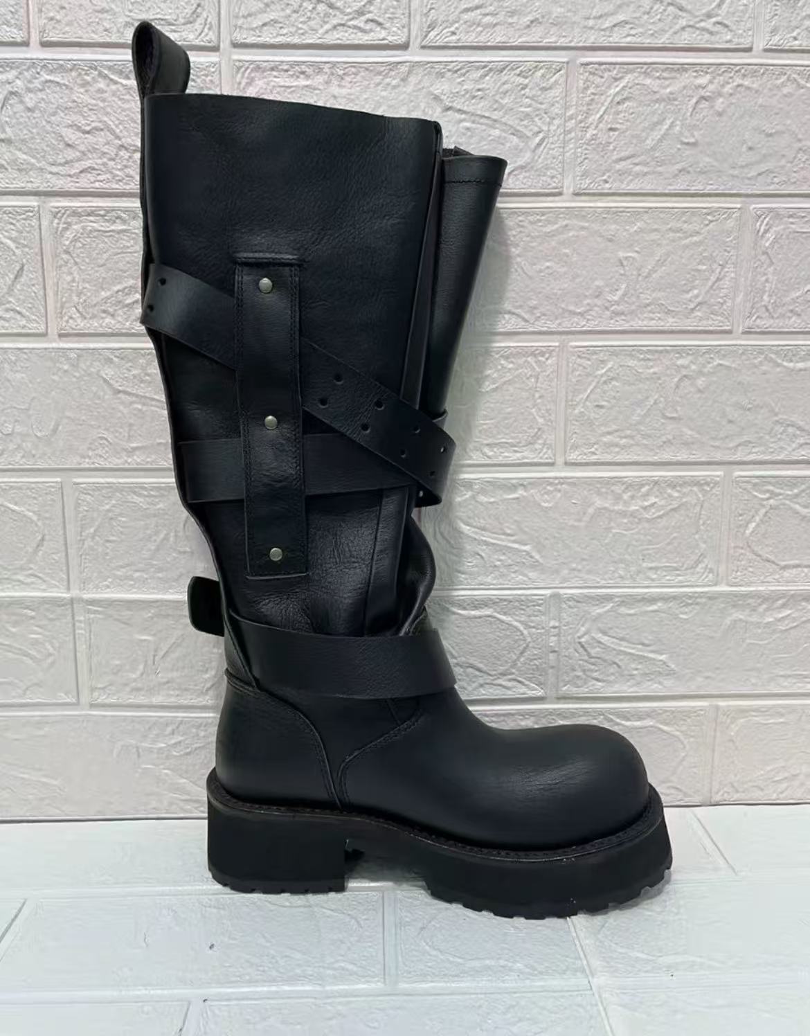 Balenciaga black boots and shoes