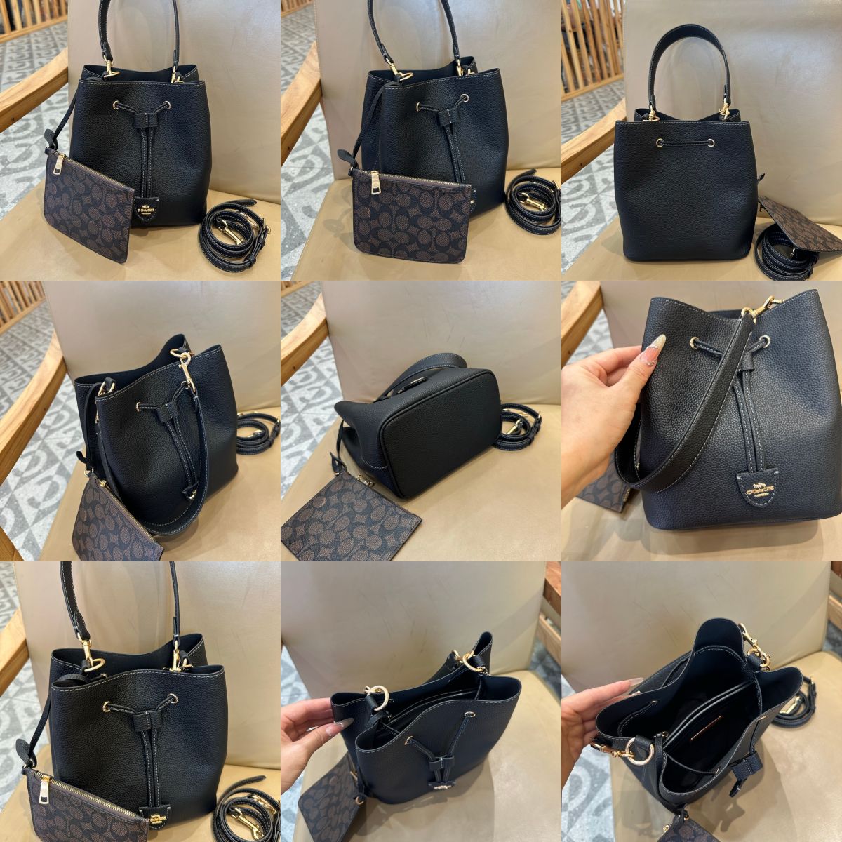 Women Handbag CEL14 CDY21 CBH06 CBH07 CDA92 CEA23 ROWAN BUCKET BAG IN PRETTY SIGNATURE CANVAS