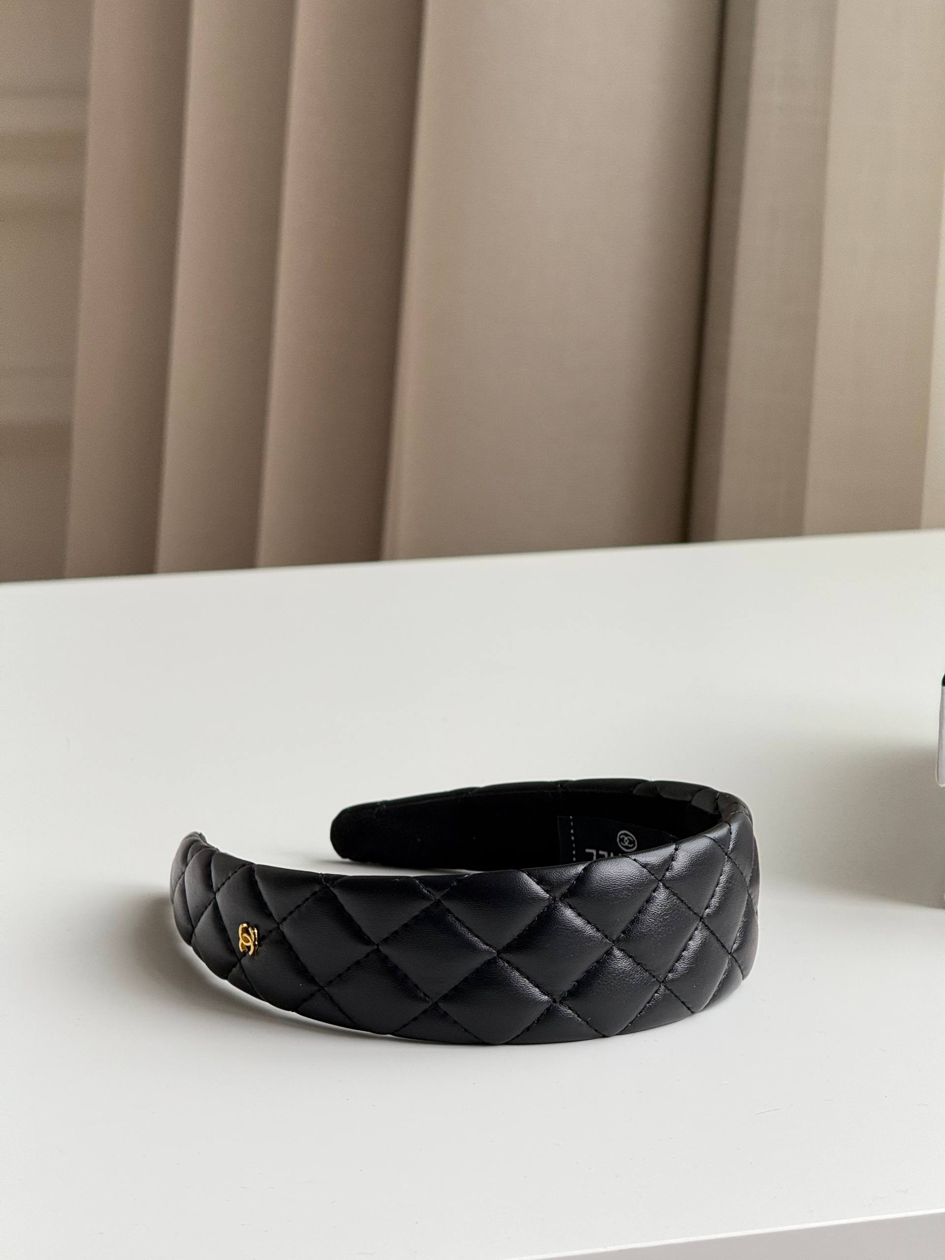 Chanel Quilted Lambskin CC Logo Headband