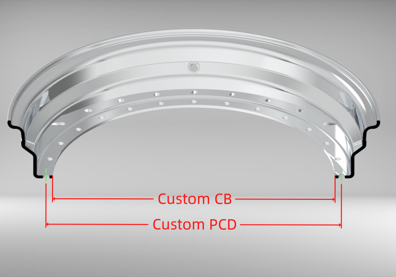 Custom 22 Inch Step Outer lip Straight Flange
