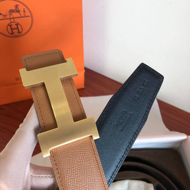 Hermes Mini Constance Guillochee Belt Buckle & Reversible Brown For Women, Women Belt 380MM