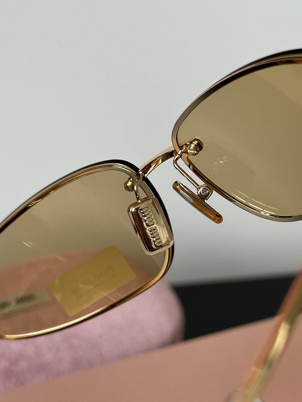 Miu Miu SMU A50 Rectangular Metal Sunglasses