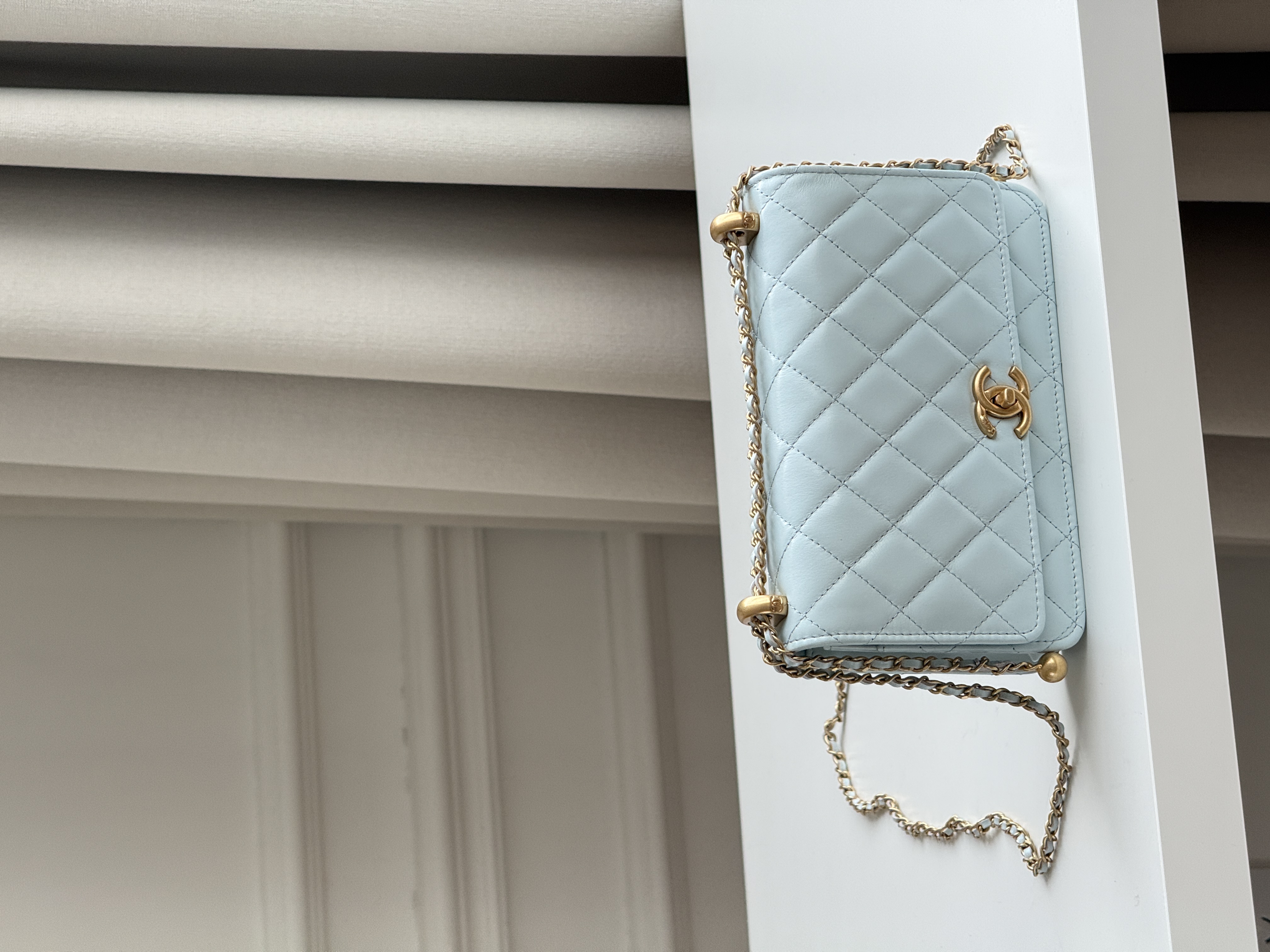 Chanel Wallet on Chain (WOC) with Double Gold Ball Adjustable Chain