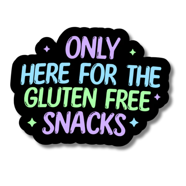 Only Here for the Gluten Free Snacks Sticker (Midnight)