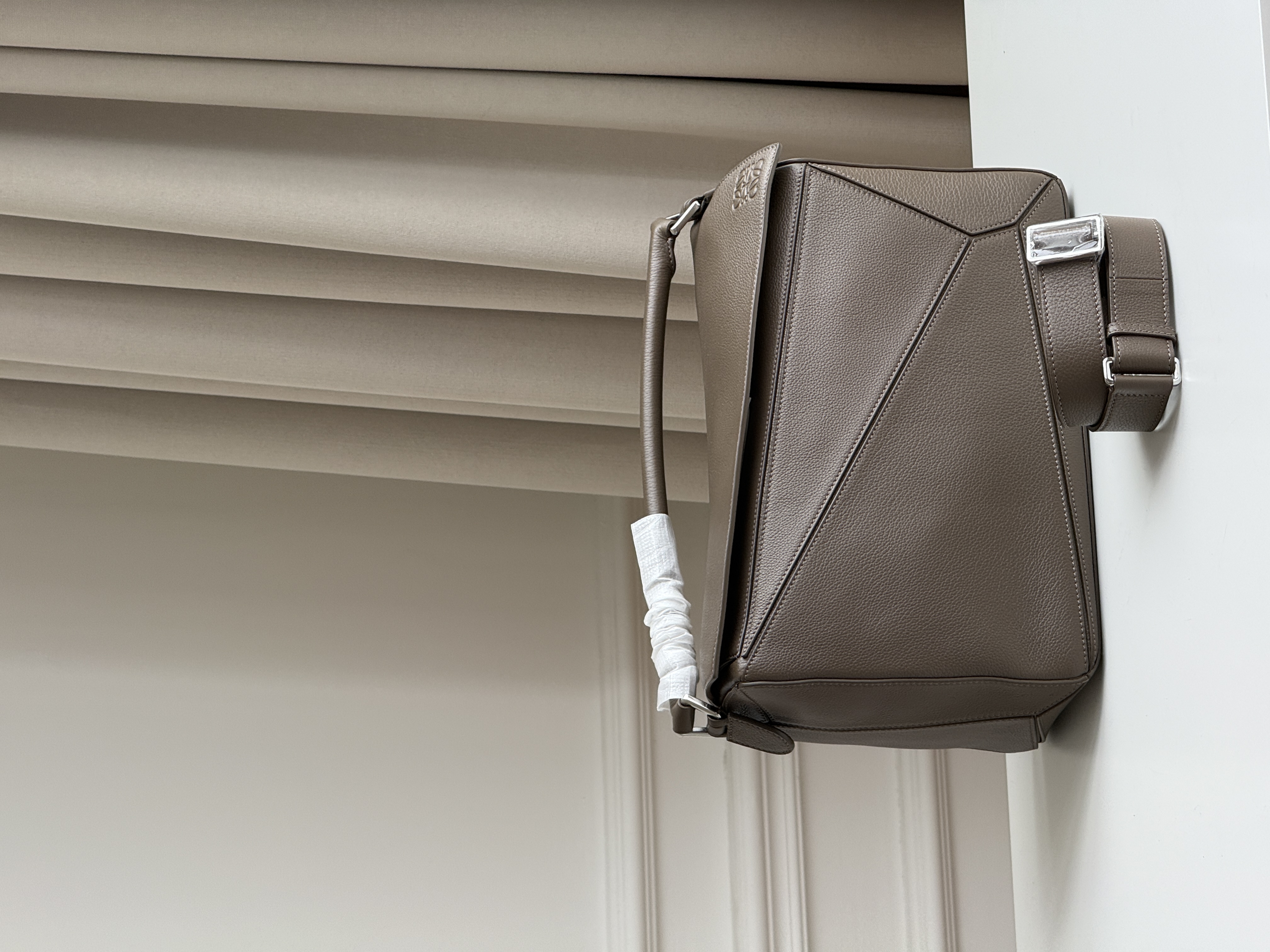 Taupe Grey Perfection   LOEWE Puzzle Geometric Bag