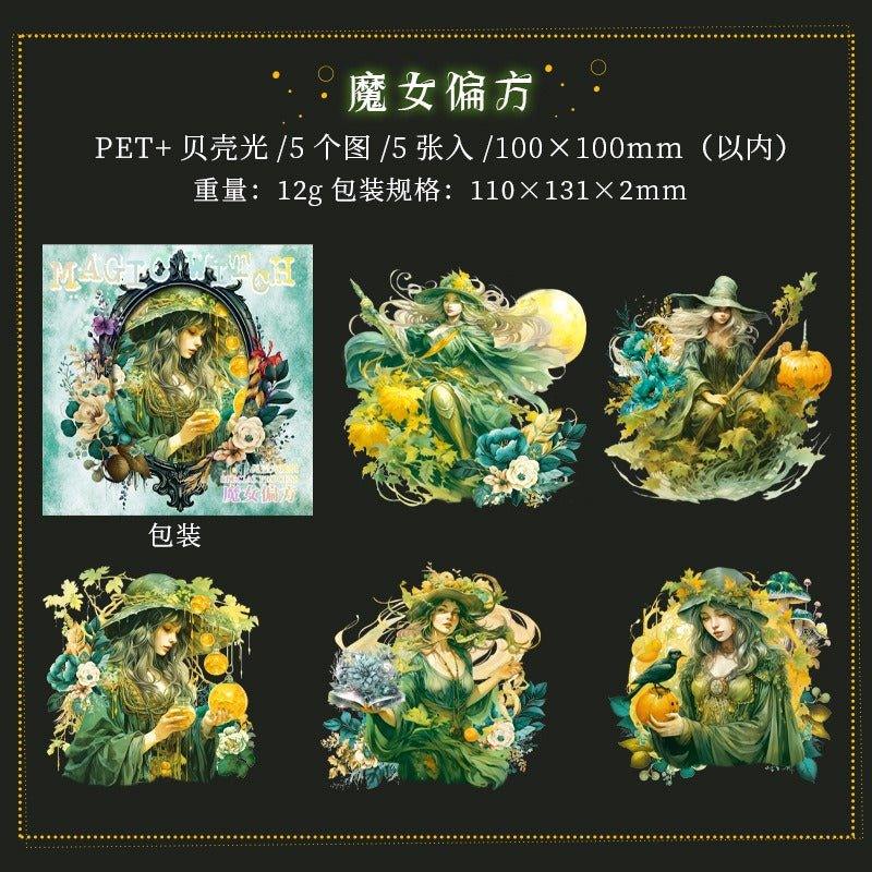1027 PET Stickers Magic Witch Series