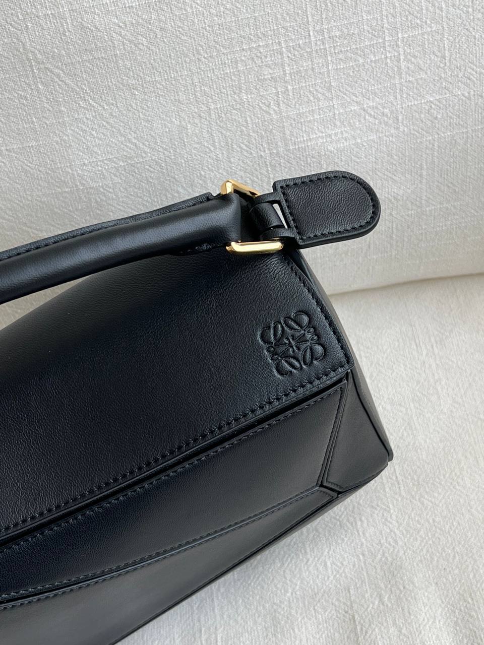 Loewe Black Smooth Calskin Mini Puzzle Bag