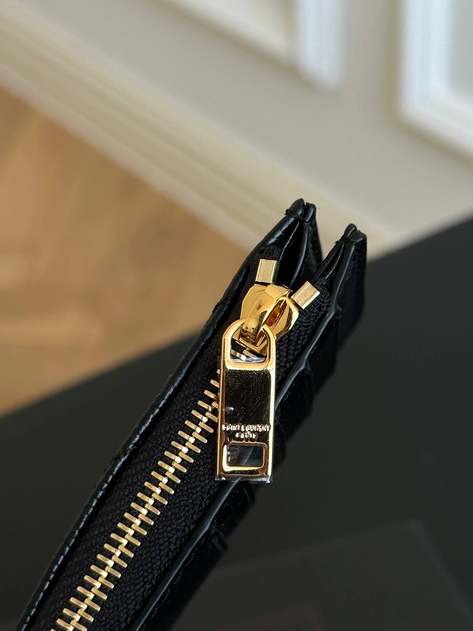 Saint Laurent Cassandre Matelassé Grain de Poudre Card Case / Coin Purse